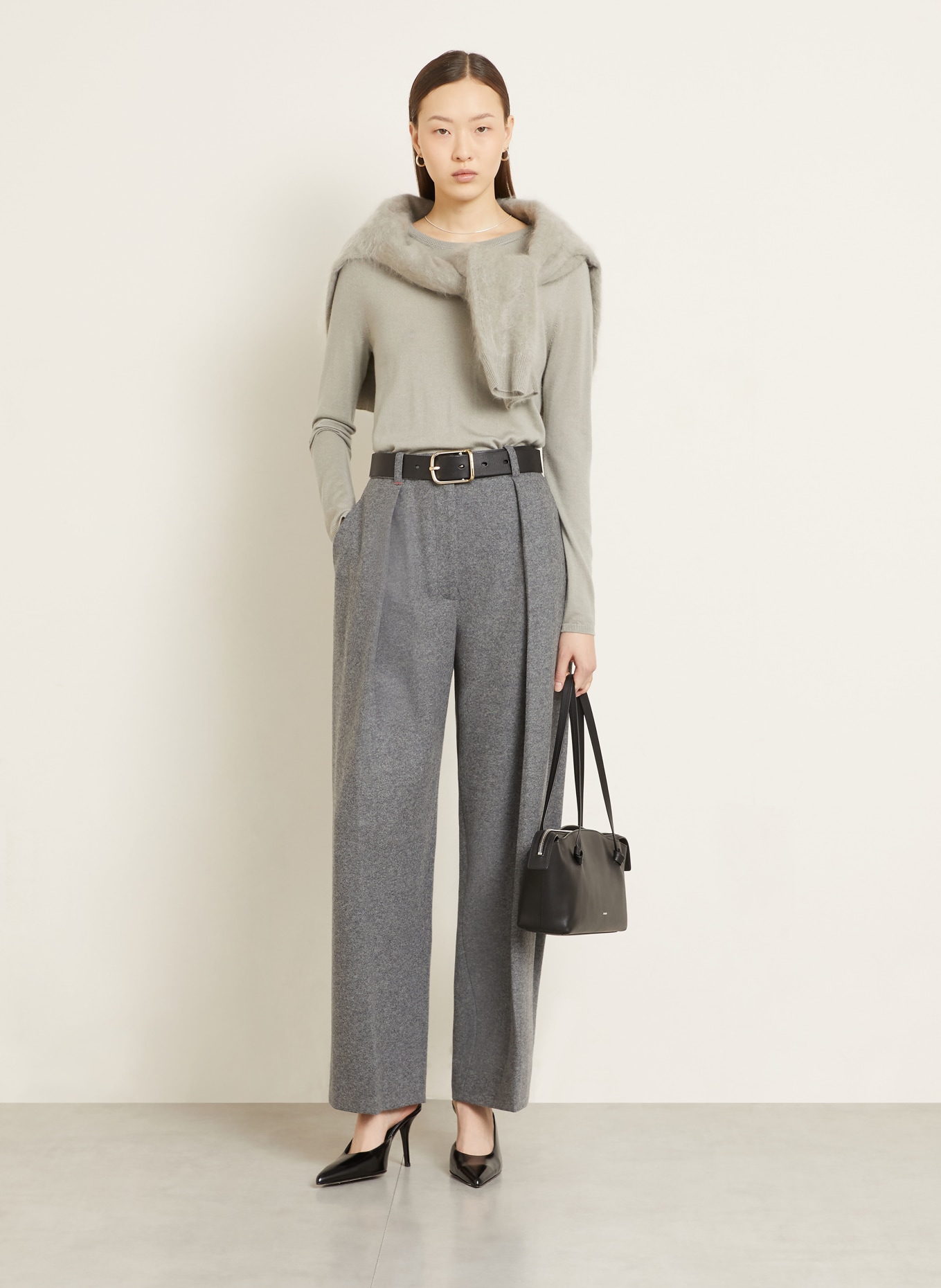 IRIS von ARNIM LAUREEN cashmere sweater with silk: KHAKI