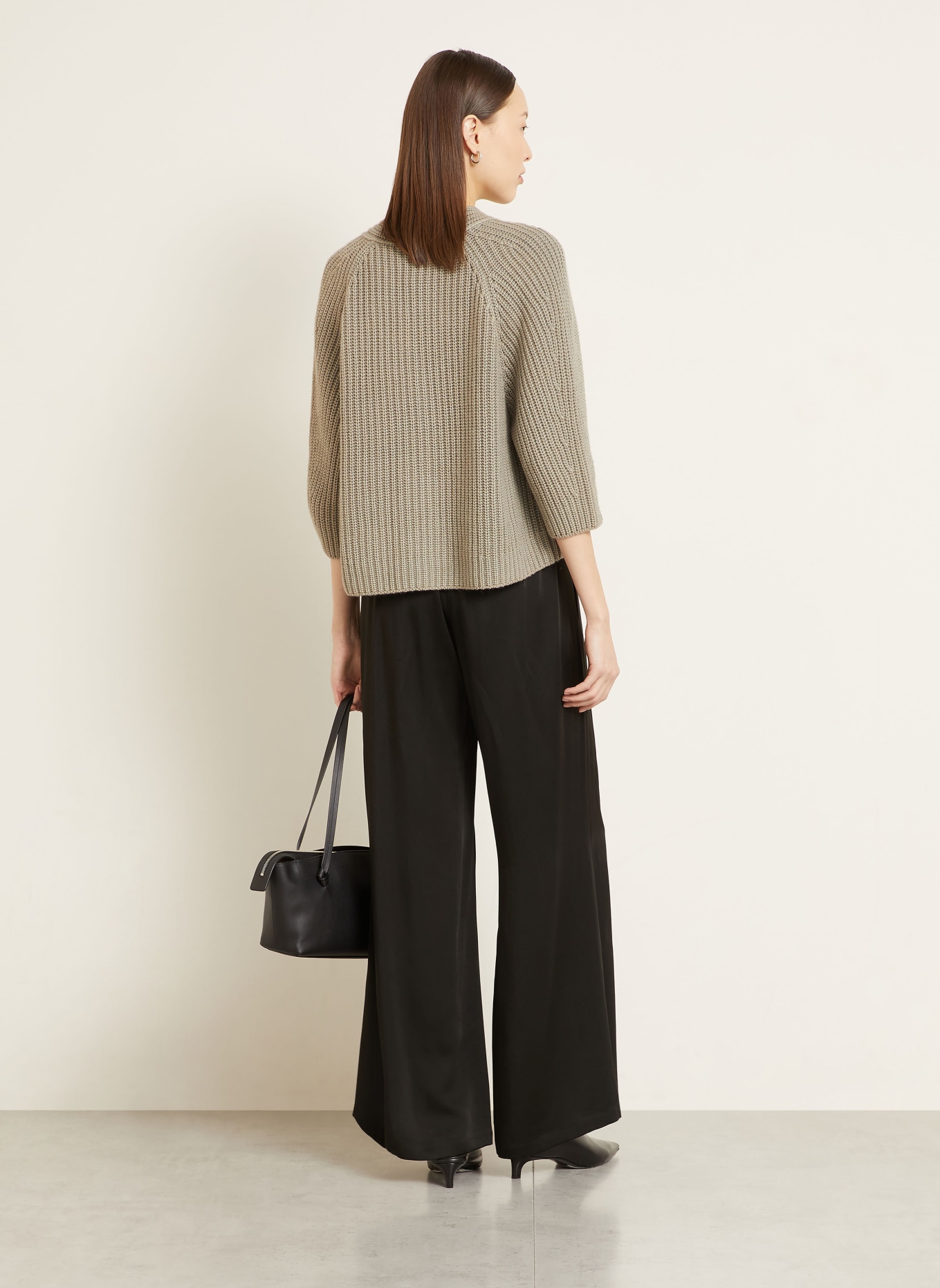 IRIS von ARNIM Strickjacke FALLOU aus Cashmere mit 3/4-Arm: KHAKI