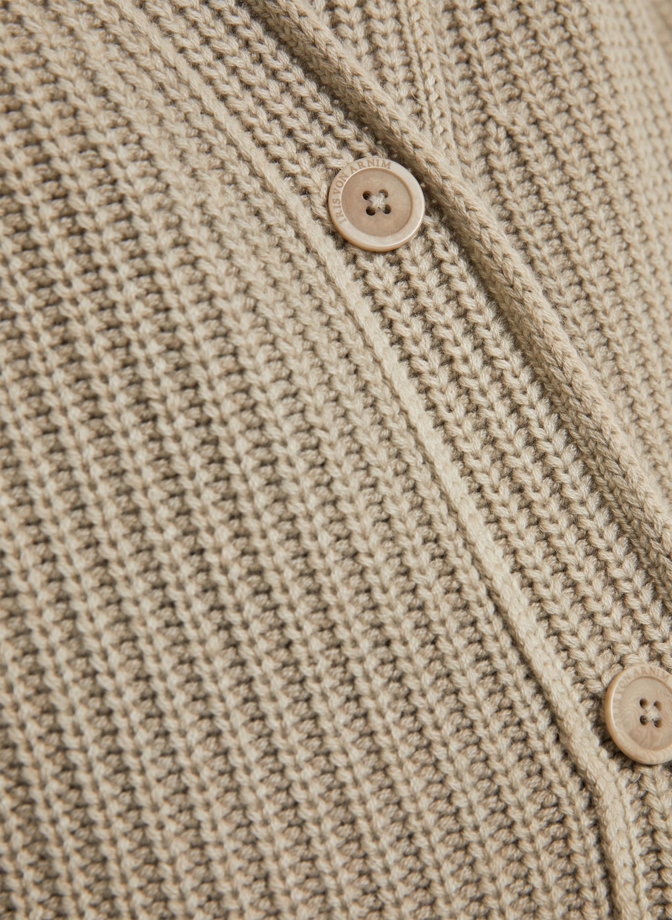 IRIS von ARNIM Strickjacke FALLOU aus Cashmere mit 3/4-Arm: KHAKI