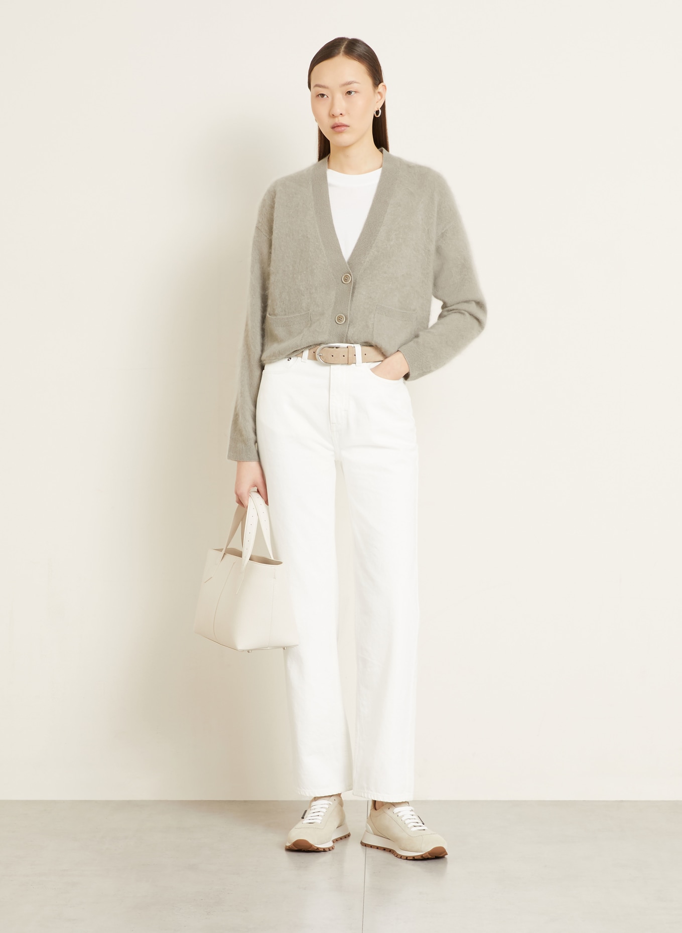 IRIS von ARNIM Strickjacke SERAPHINA aus Cashmere: KHAKI