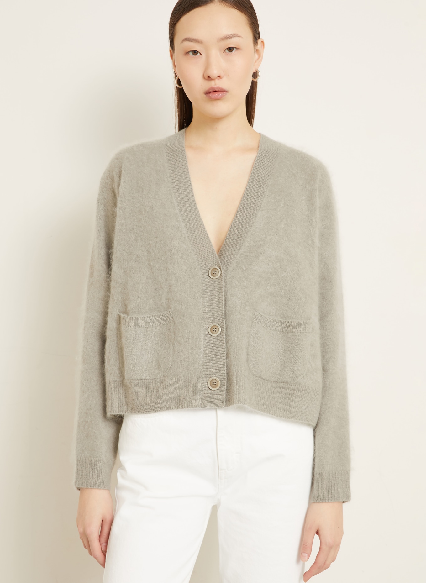 IRIS von ARNIM Strickjacke SERAPHINA aus Cashmere: KHAKI