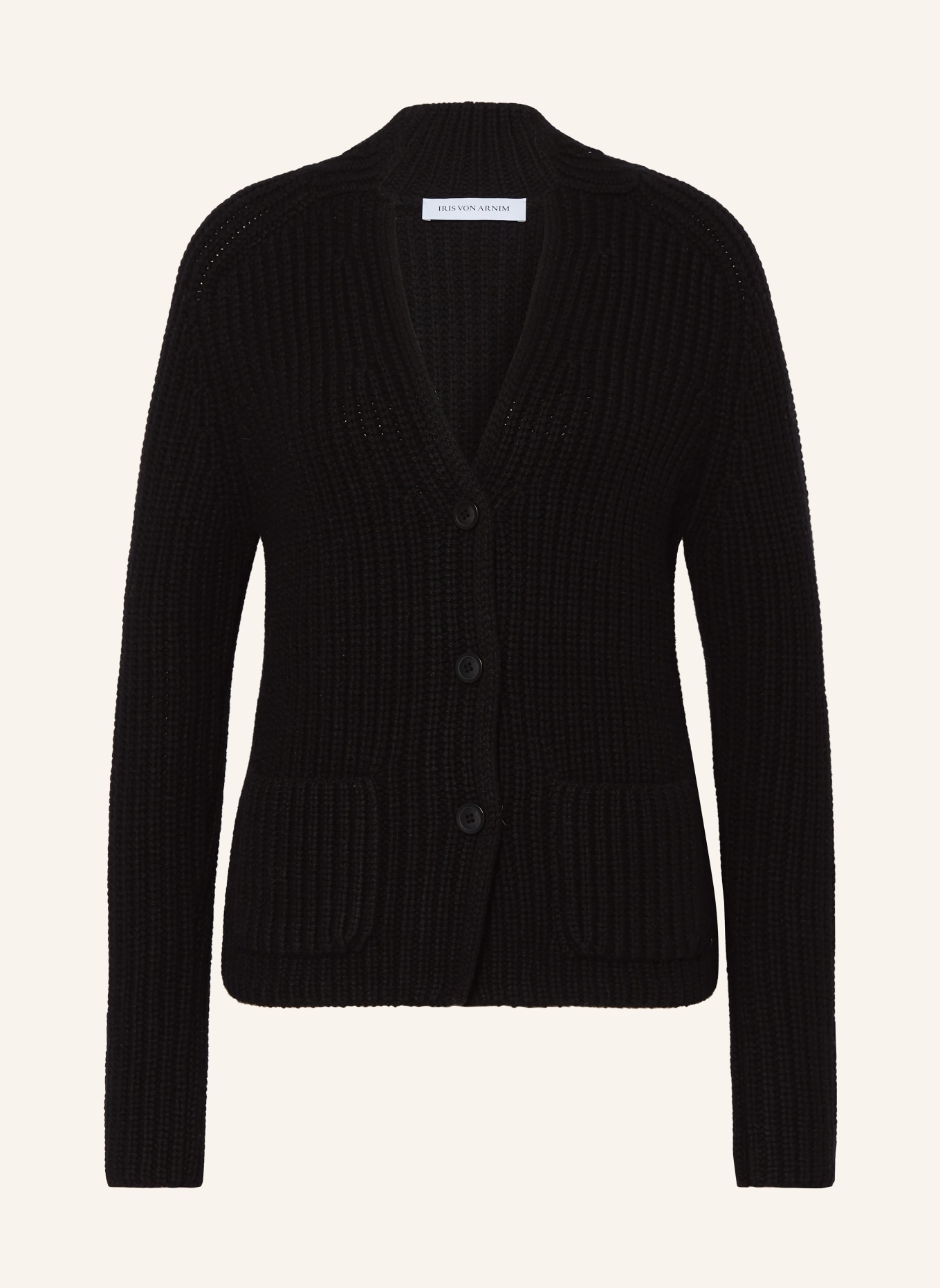 IRIS von ARNIM Strickjacke HELIANTHA aus Cashmere: SCHWARZ