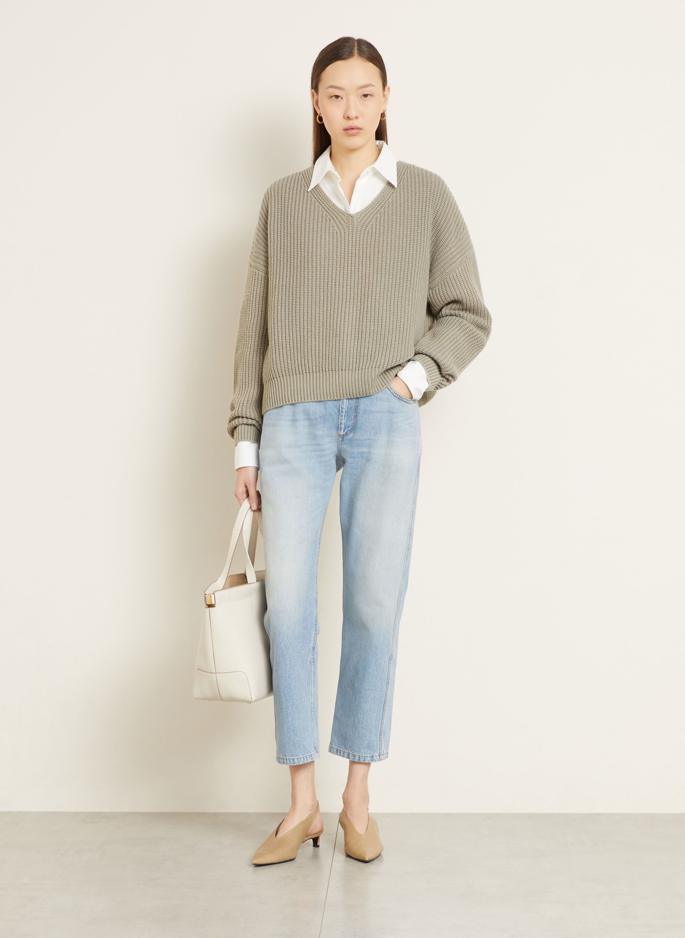 IRIS von ARNIM Pullover GARDENIA aus Cashmere: KHAKI