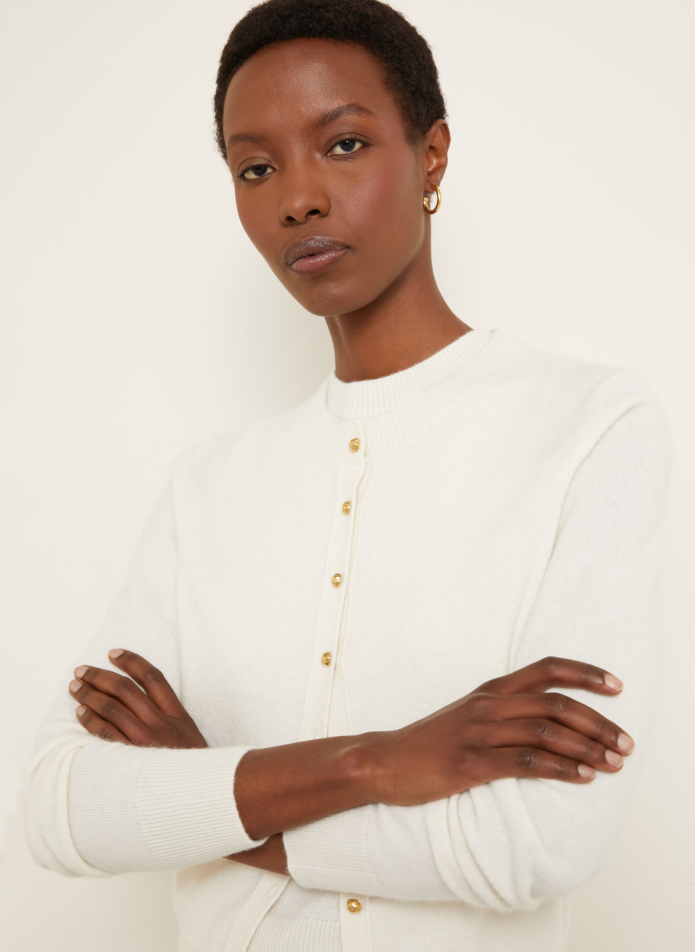 IRIS von ARNIM Set ODELIA: Top und Strickjacke mit Cashmere: ECRU