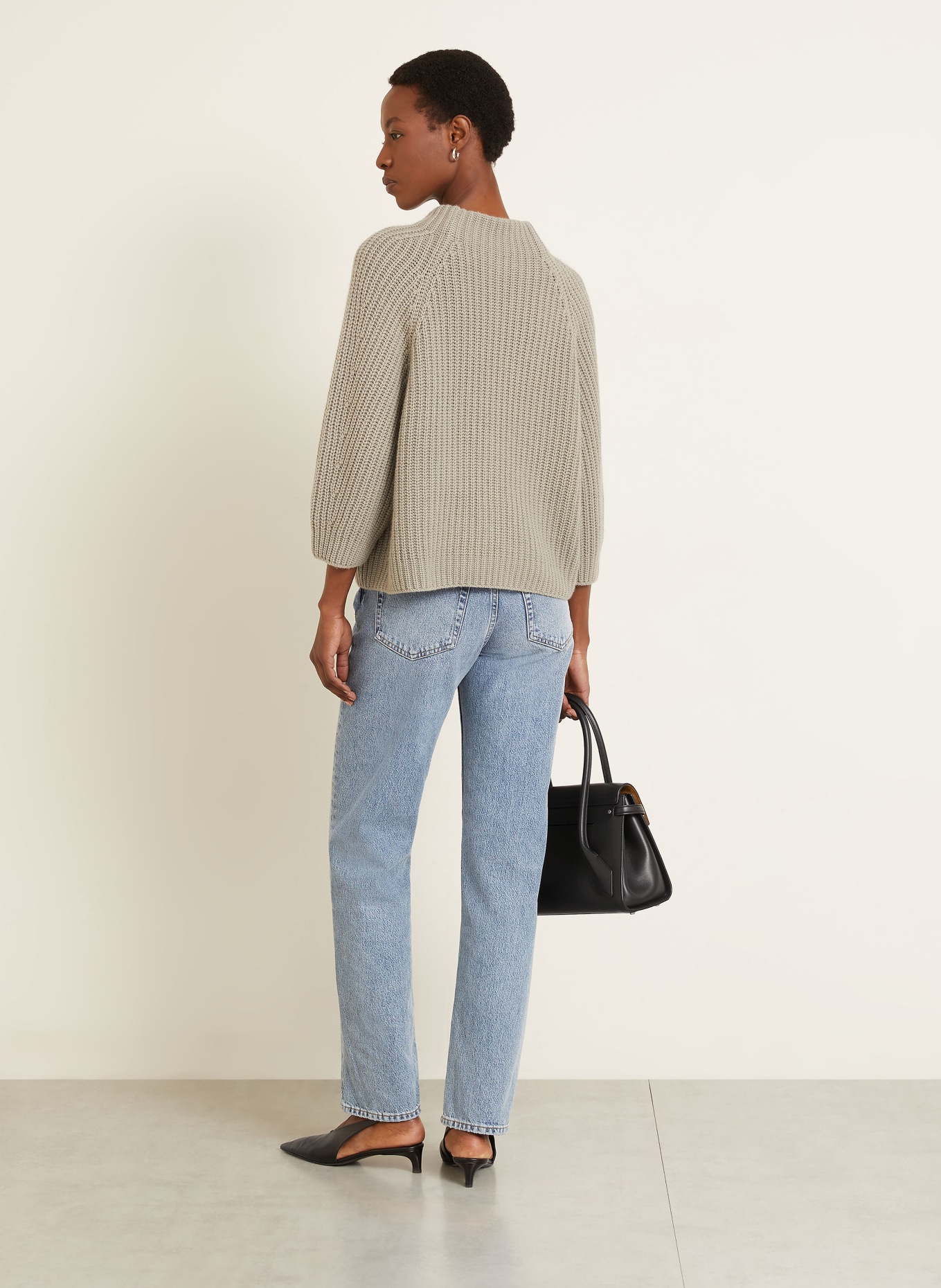 IRIS von ARNIM Sweter z kaszmiru FALLOU z rękawami 3/4: KHAKI