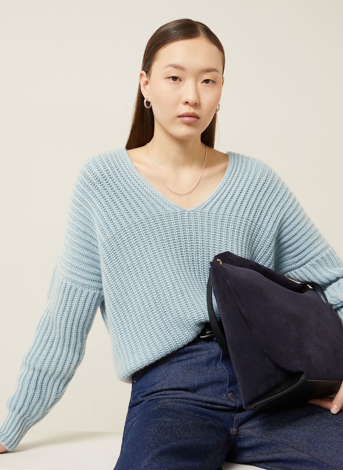 IRIS von ARNIM Sweter z kaszmiru AMARANTHA: JASNONIEBIESKI