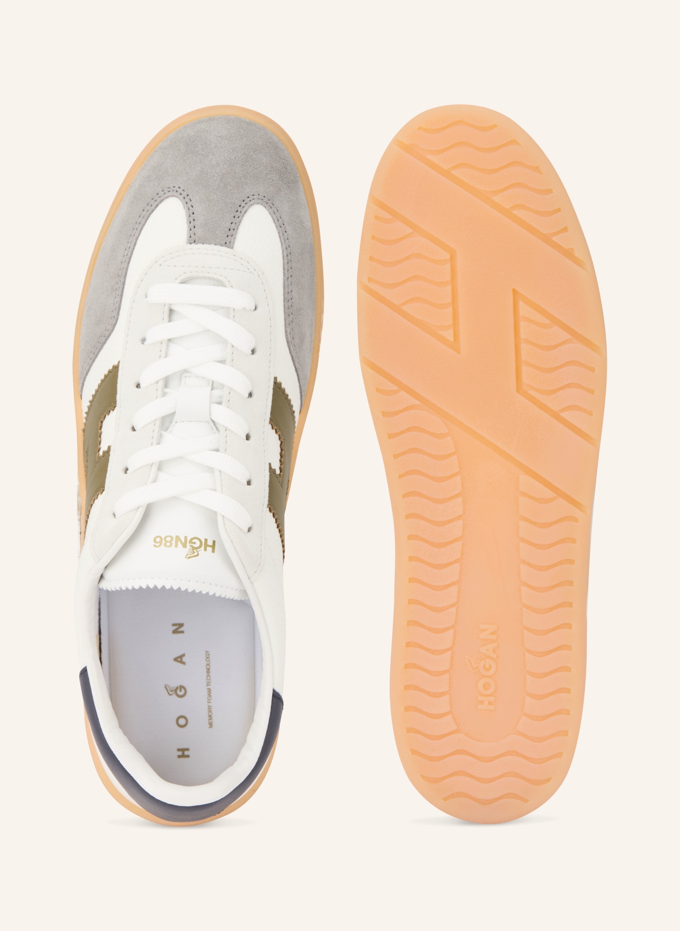 HOGAN Sneaker COOL: CREME / KHAKI / SCHWARZ