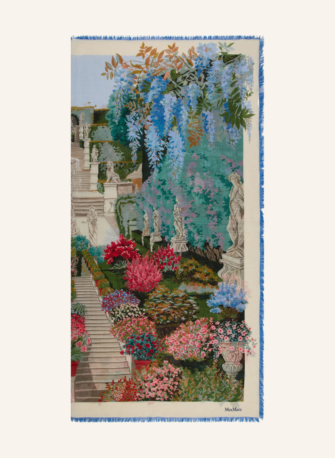 Max Mara Tuch CAMICE mit Seide: GRÜN / BEIGE / ROT