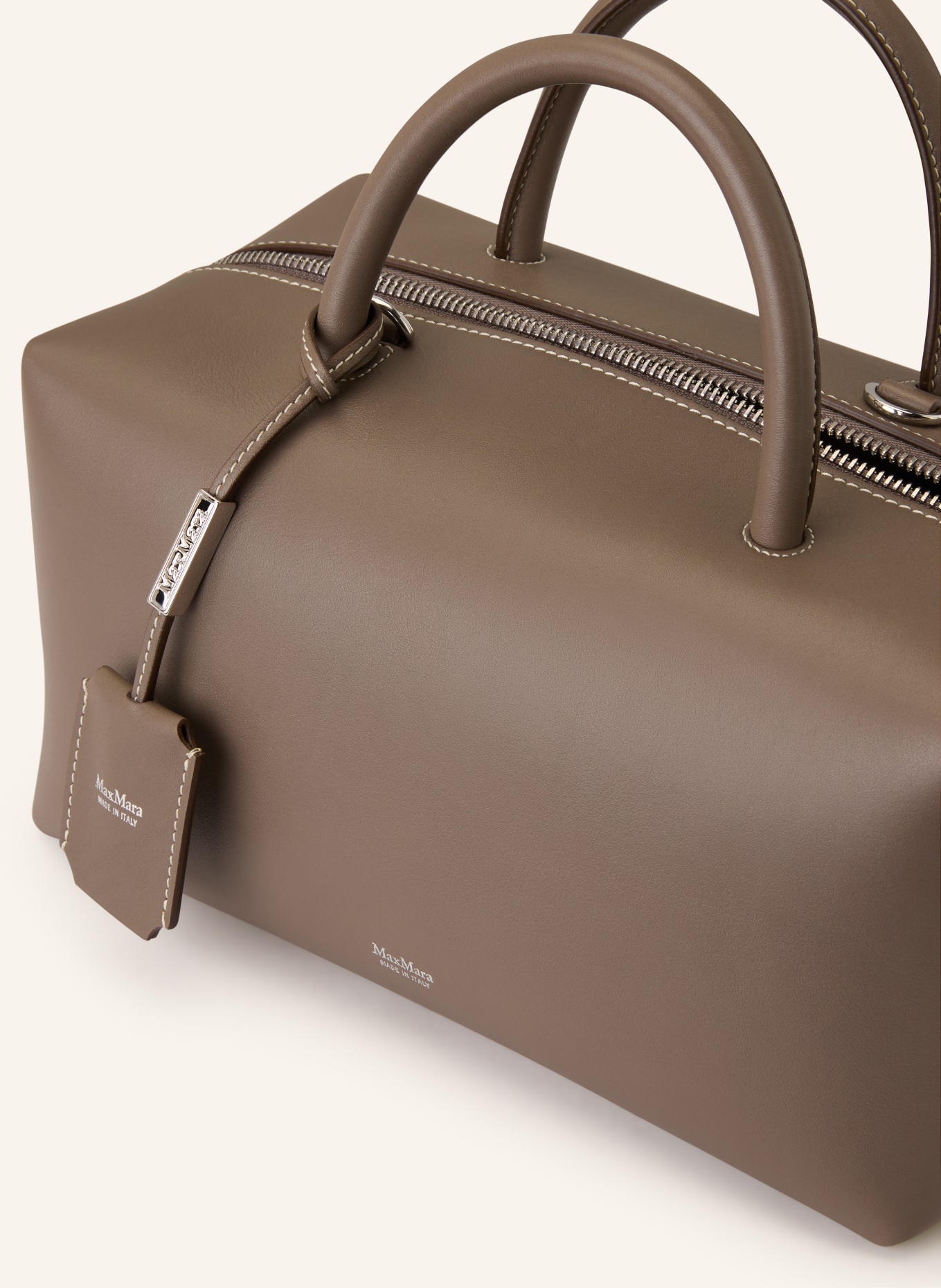 Max Mara HOLDALLM handbag: TAUPE / SILVER