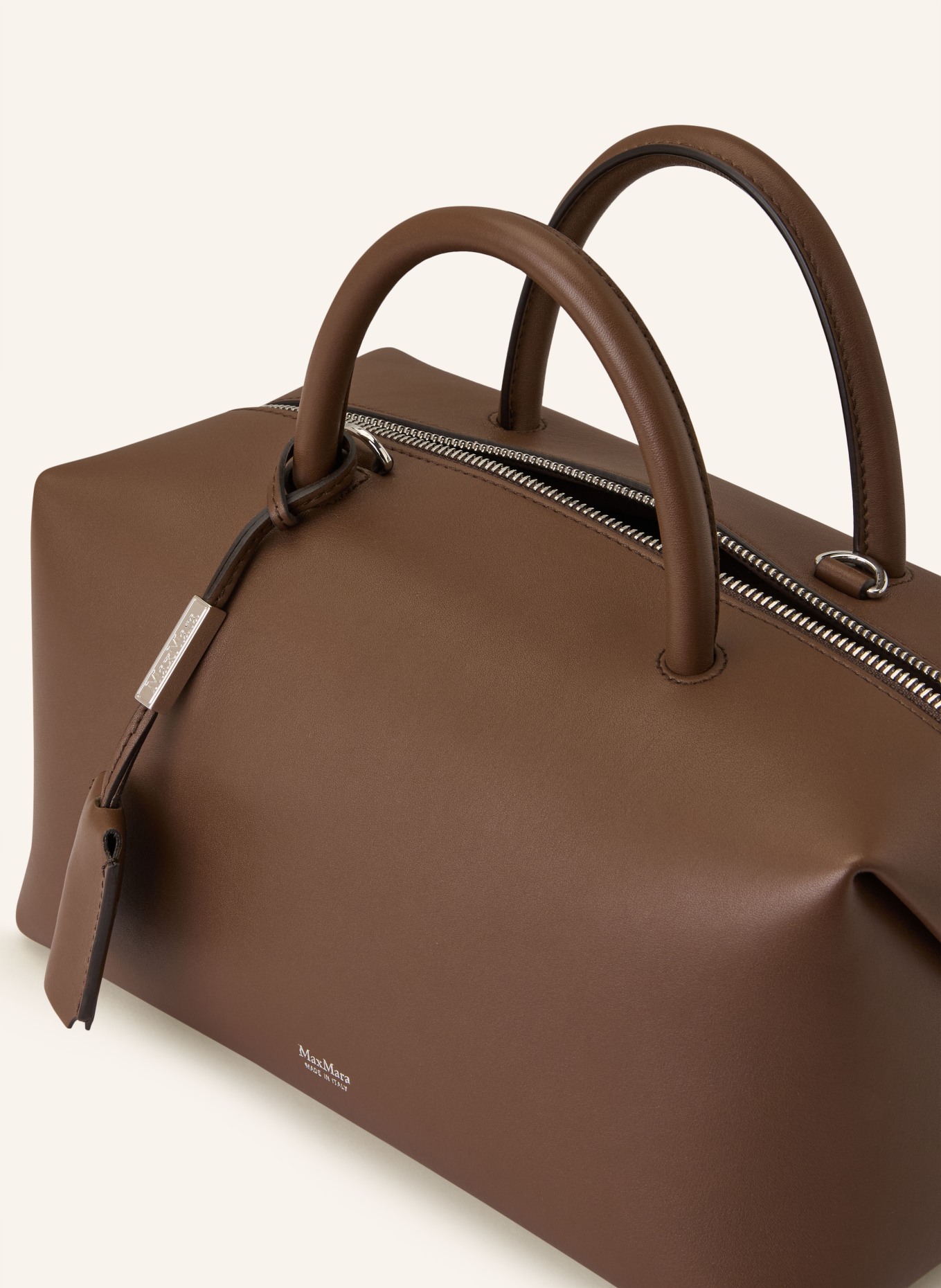 Max Mara Torebka HOLDALLM: CIEMNOBRĄZOWY / SREBRNY
