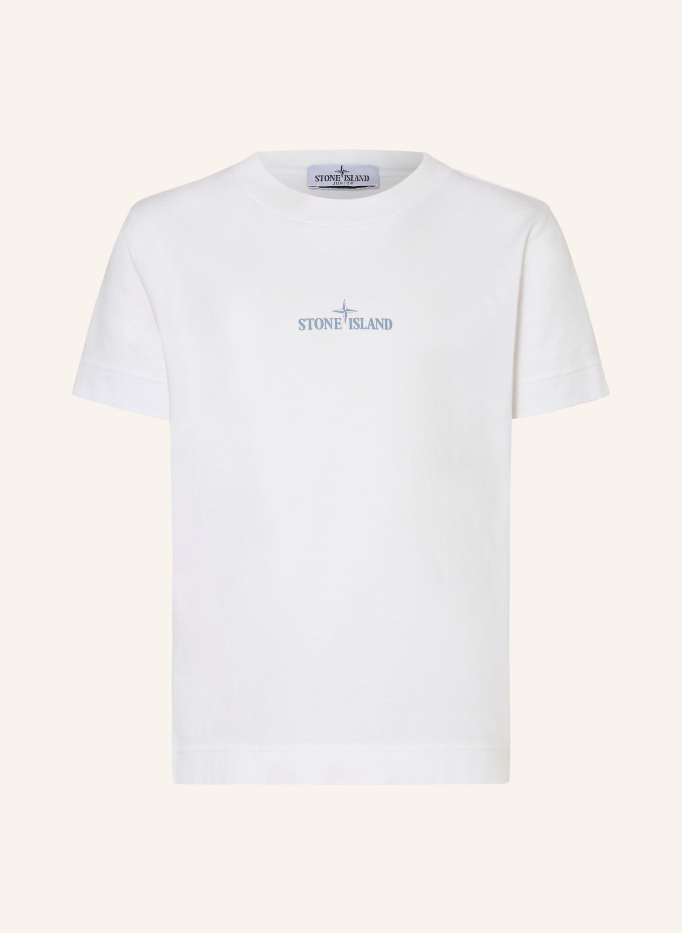 STONE ISLAND JUNIOR T-Shirt: WEISS / BLAUGRAU / DUNKELBLAU
