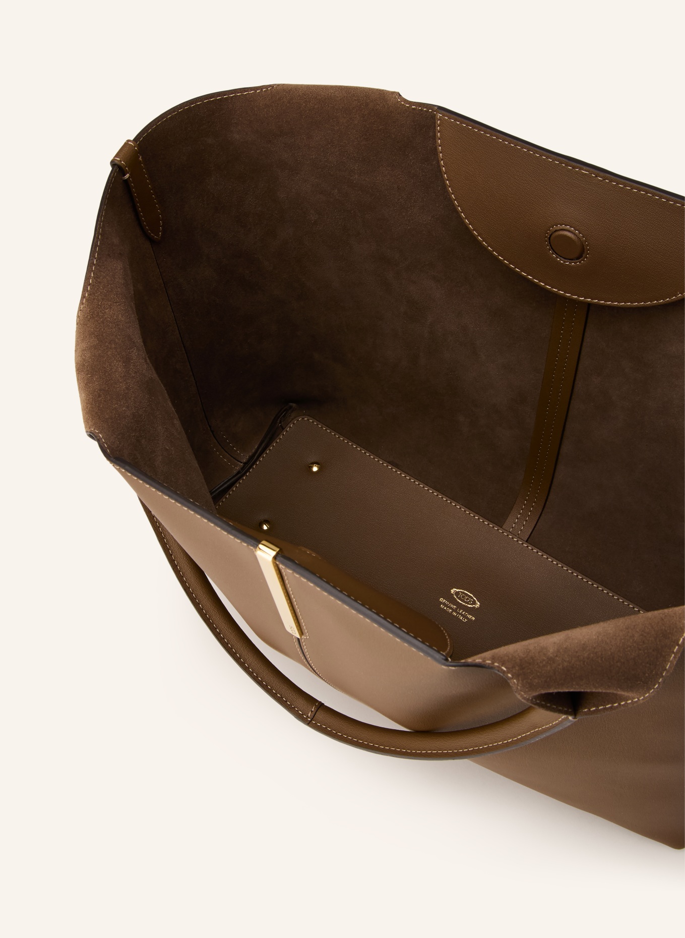 TOD'S Shopper: DUNKELBRAUN / GOLD