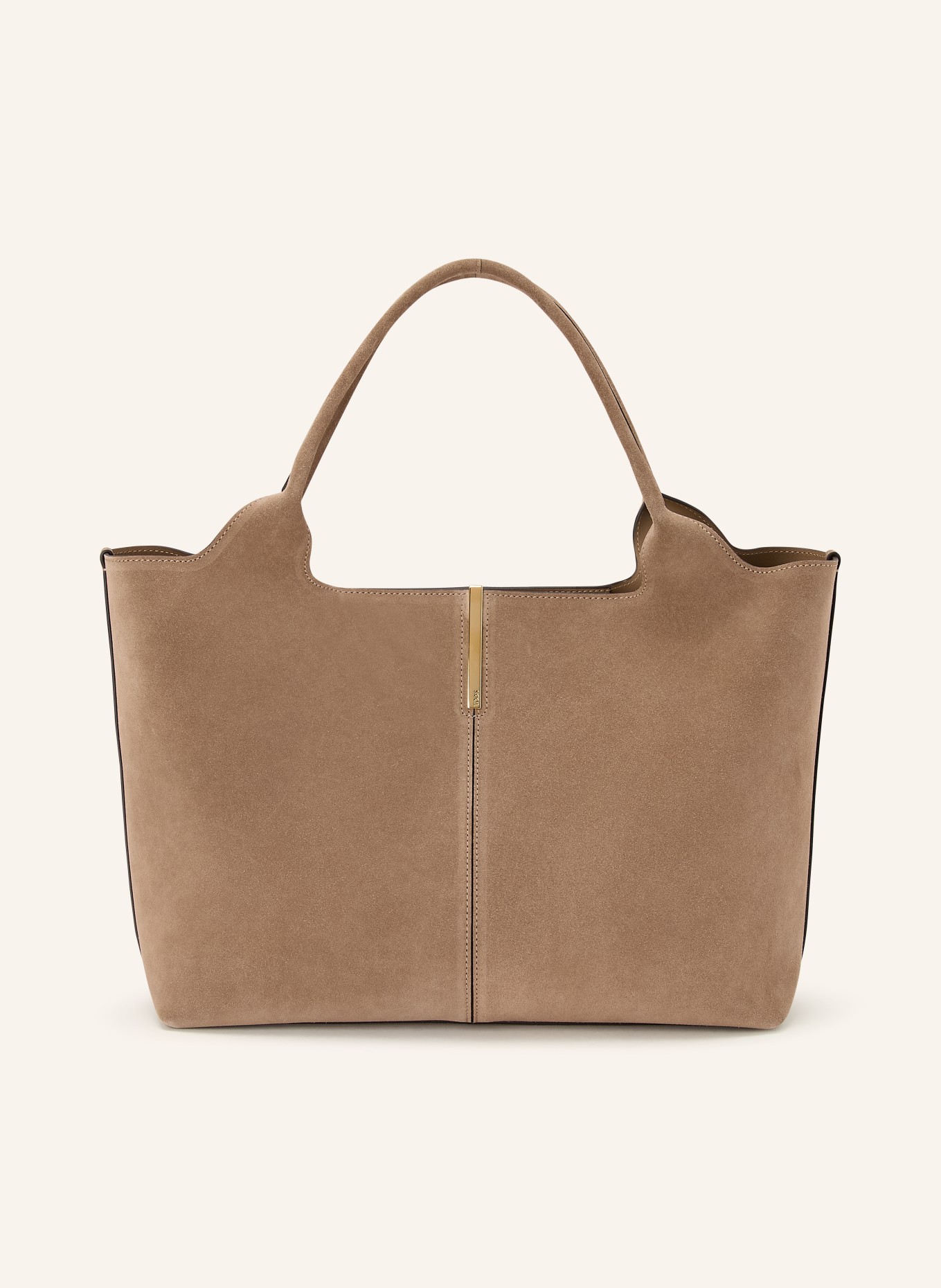 TOD'S Shopper: TAUPE / GOLD