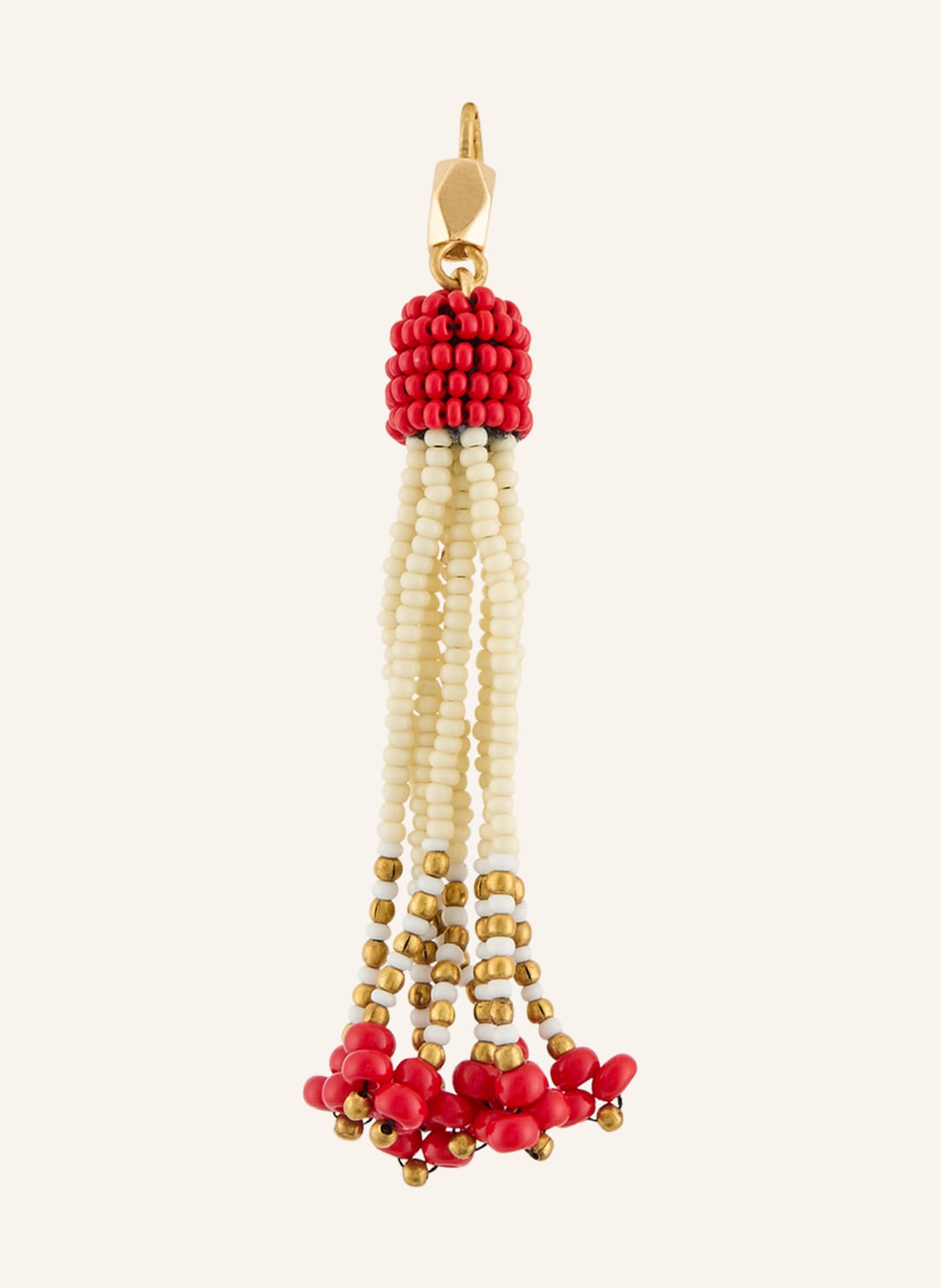 ISABEL MARANT Ohrhänger NINA: ECRU / GOLD / ROT