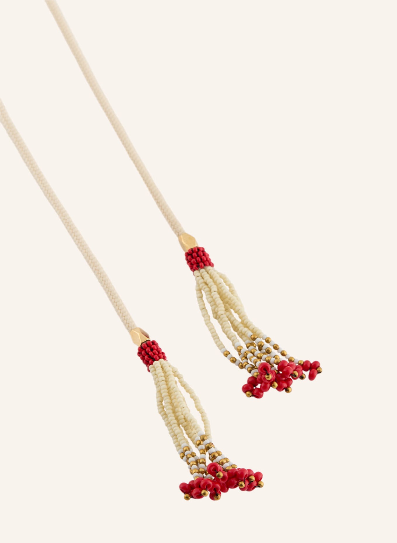 ISABEL MARANT Halskette NINA: ECRU / GOLD / ROT