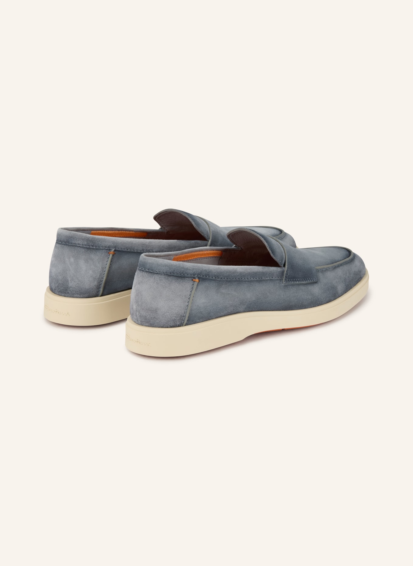 Santoni REVOLVE loafers: BLUE GRAY / ORANGE