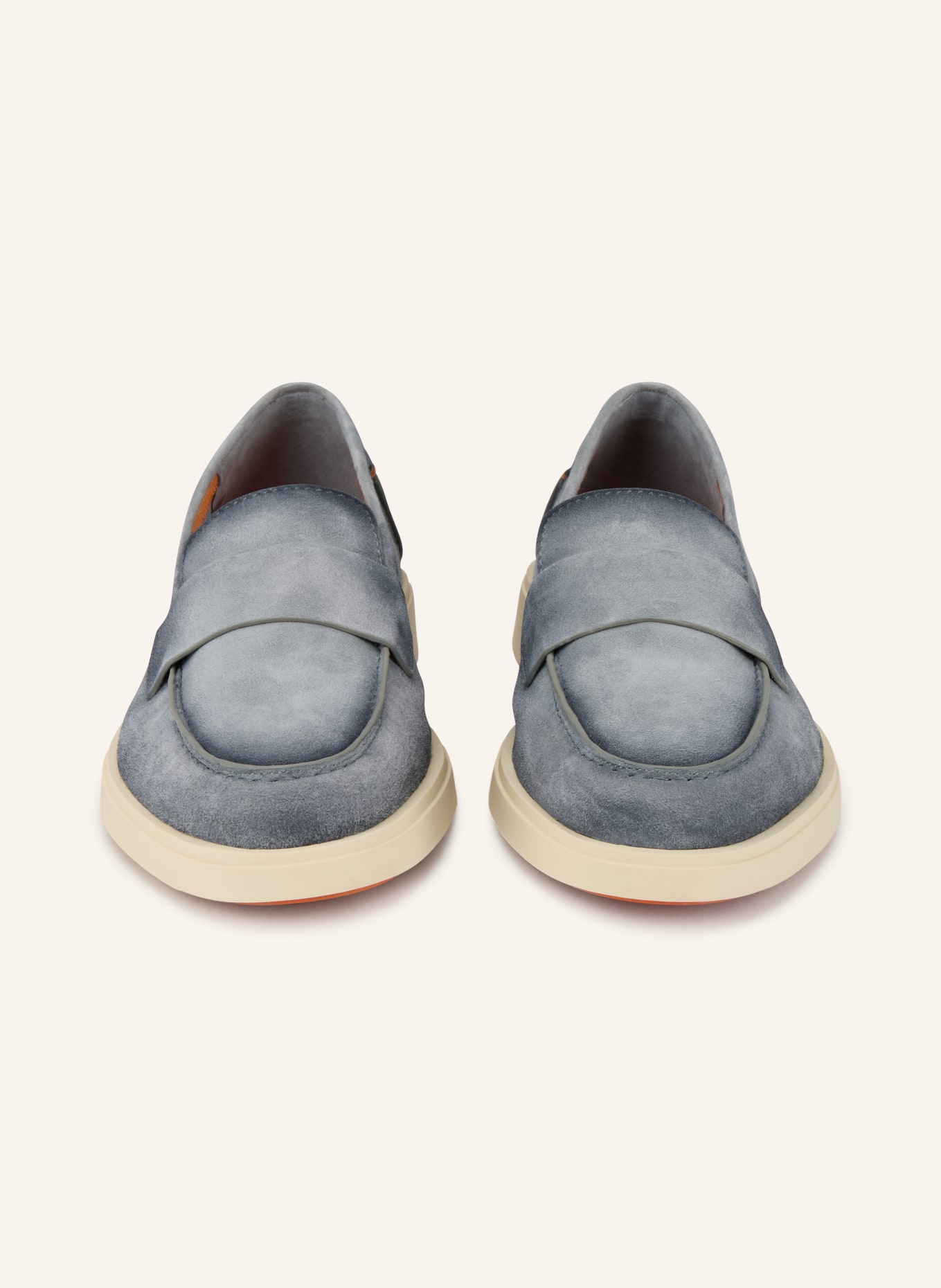 Santoni REVOLVE loafers: BLUE GRAY / ORANGE