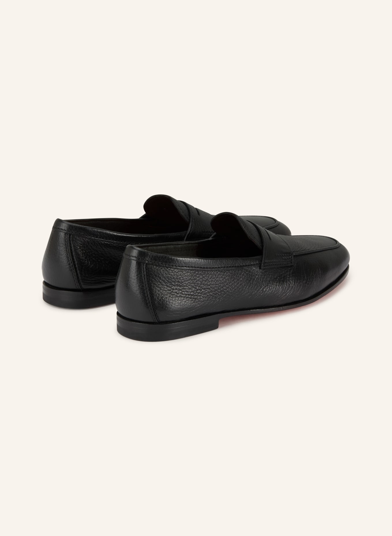 Santoni Penny-Loafer CARLOS: SCHWARZ / ORANGE