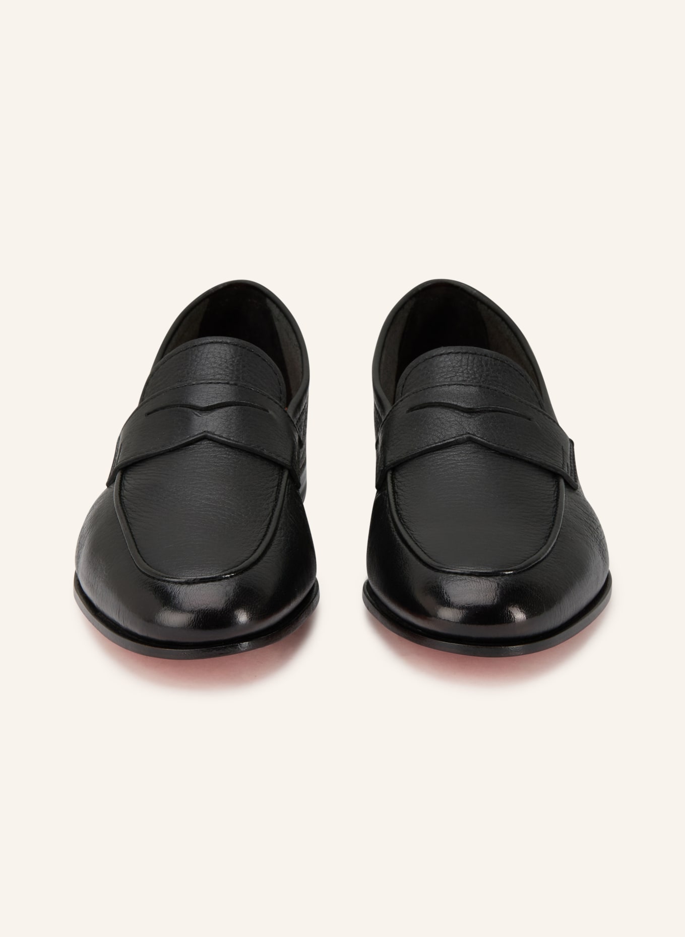 Santoni Penny-Loafer CARLOS: SCHWARZ / ORANGE