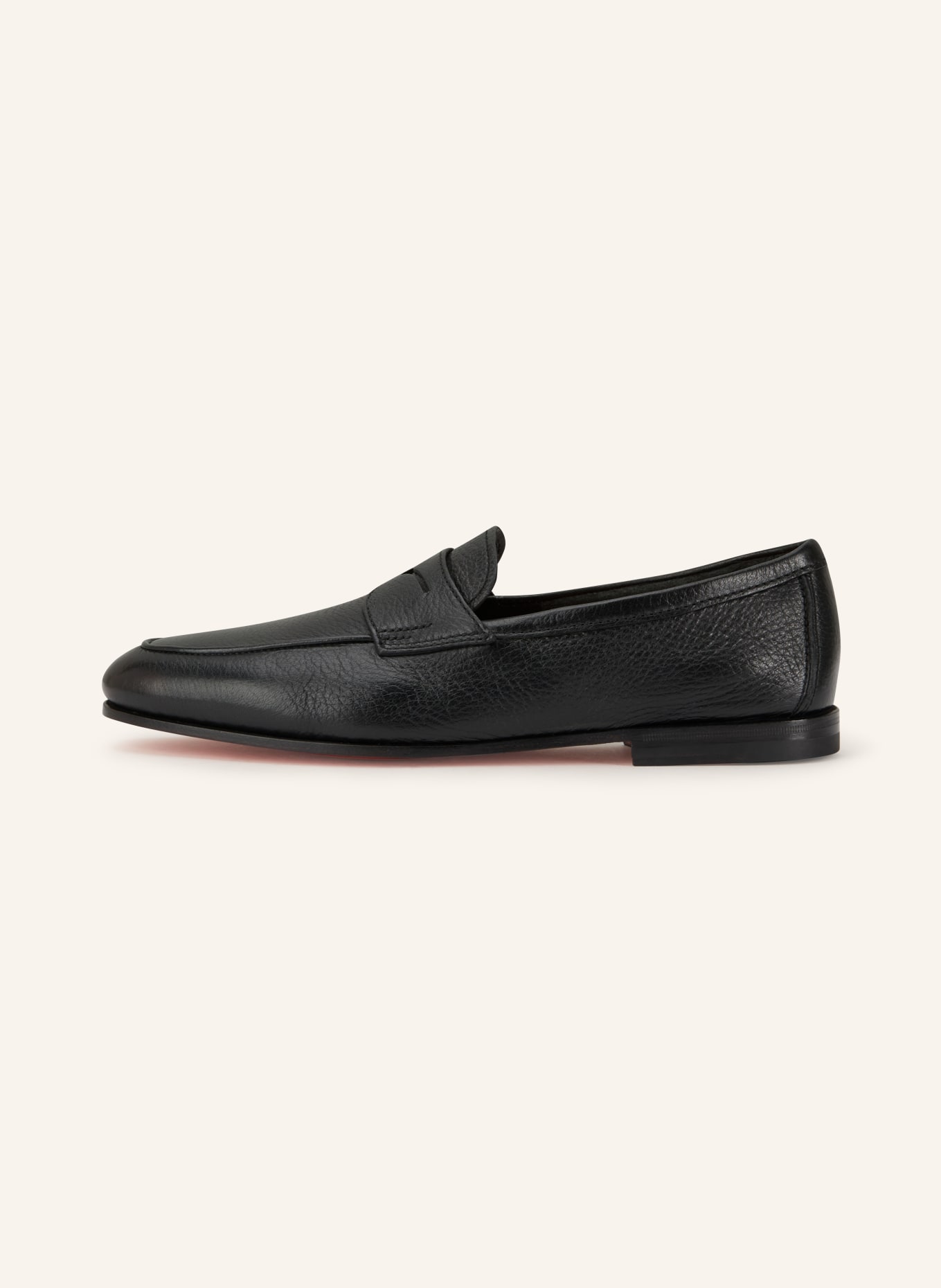Santoni Penny-Loafer CARLOS: SCHWARZ / ORANGE
