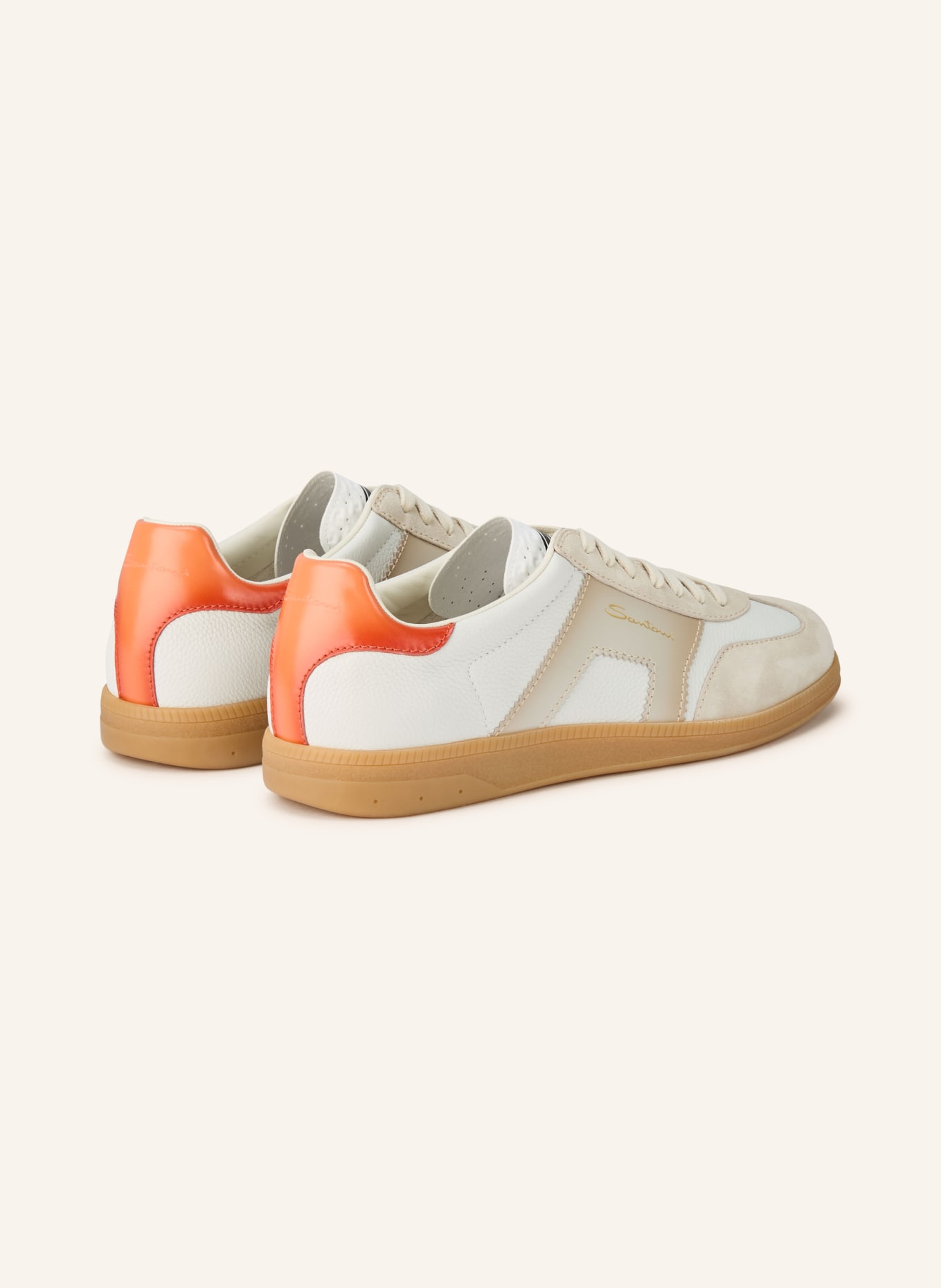 Santoni OLYMPIC sneakers: WHITE / BEIGE / ORANGE