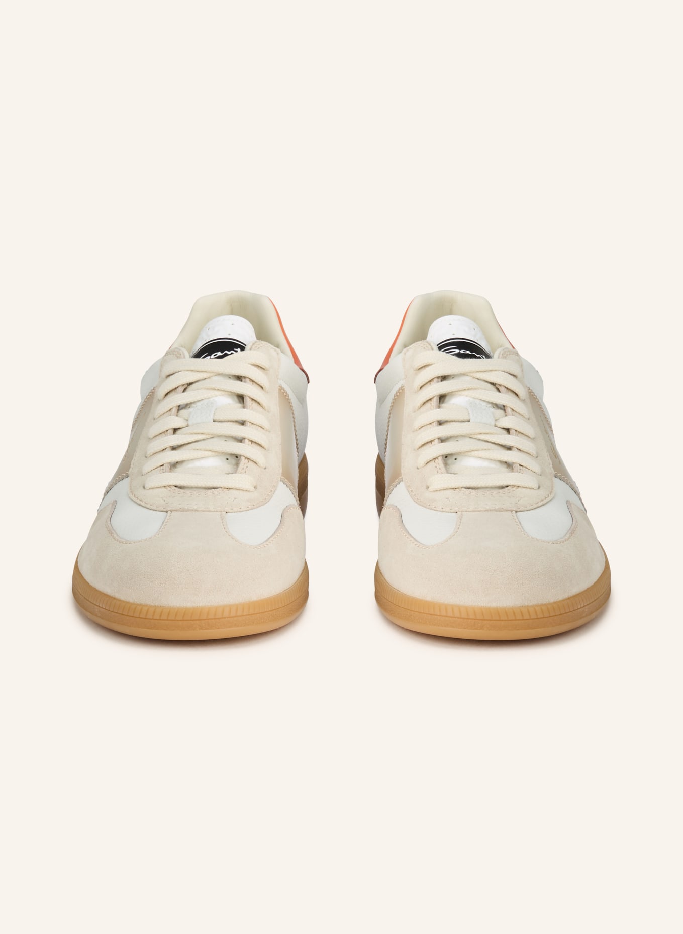 Santoni OLYMPIC sneakers: WHITE / BEIGE / ORANGE