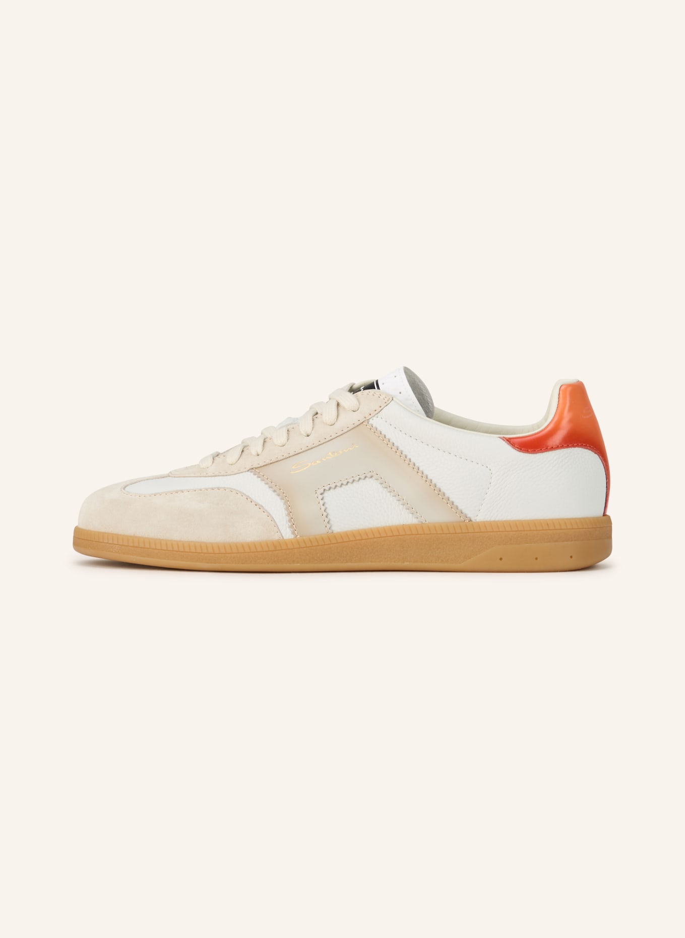 Santoni OLYMPIC sneakers: WHITE / BEIGE / ORANGE