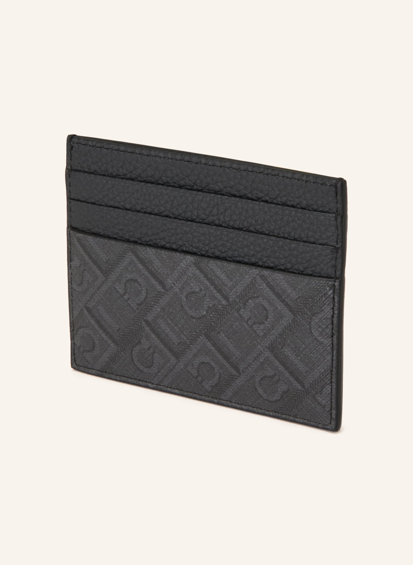 FERRAGAMO Kartenetui: DUNKELGRAU / GRAU
