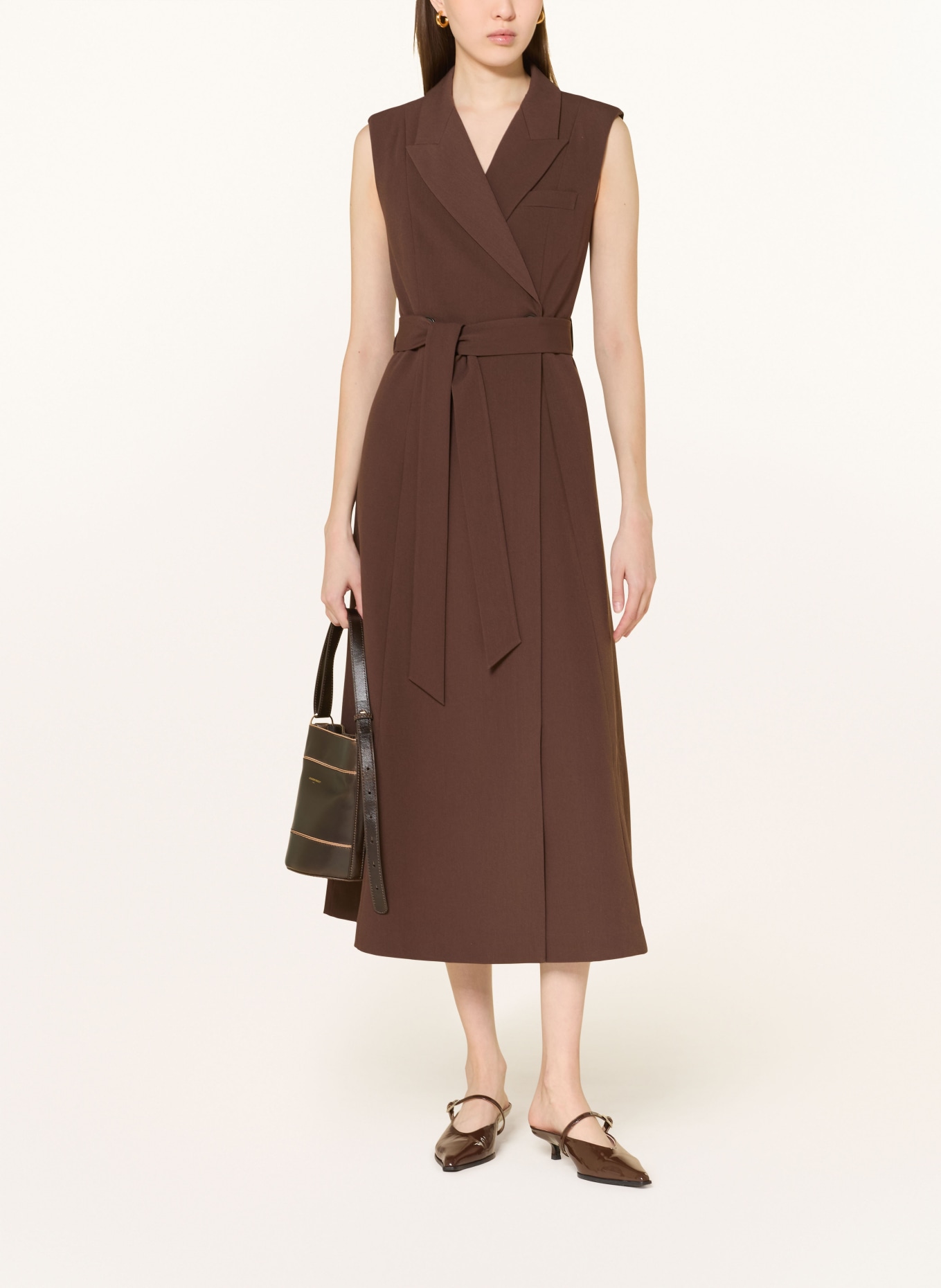 MRS & HUGS wrap dress: DARK BROWN
