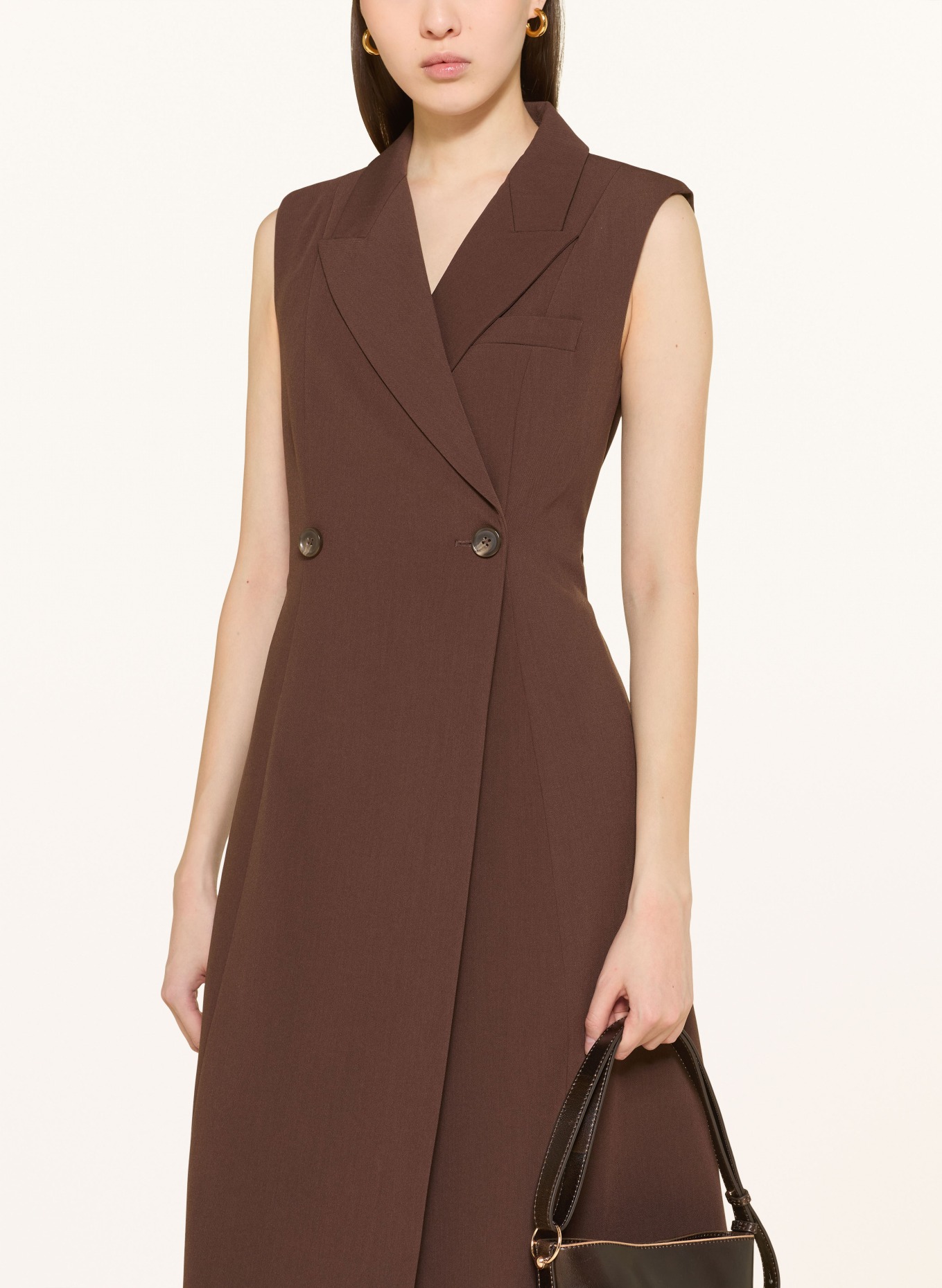 MRS & HUGS wrap dress: DARK BROWN