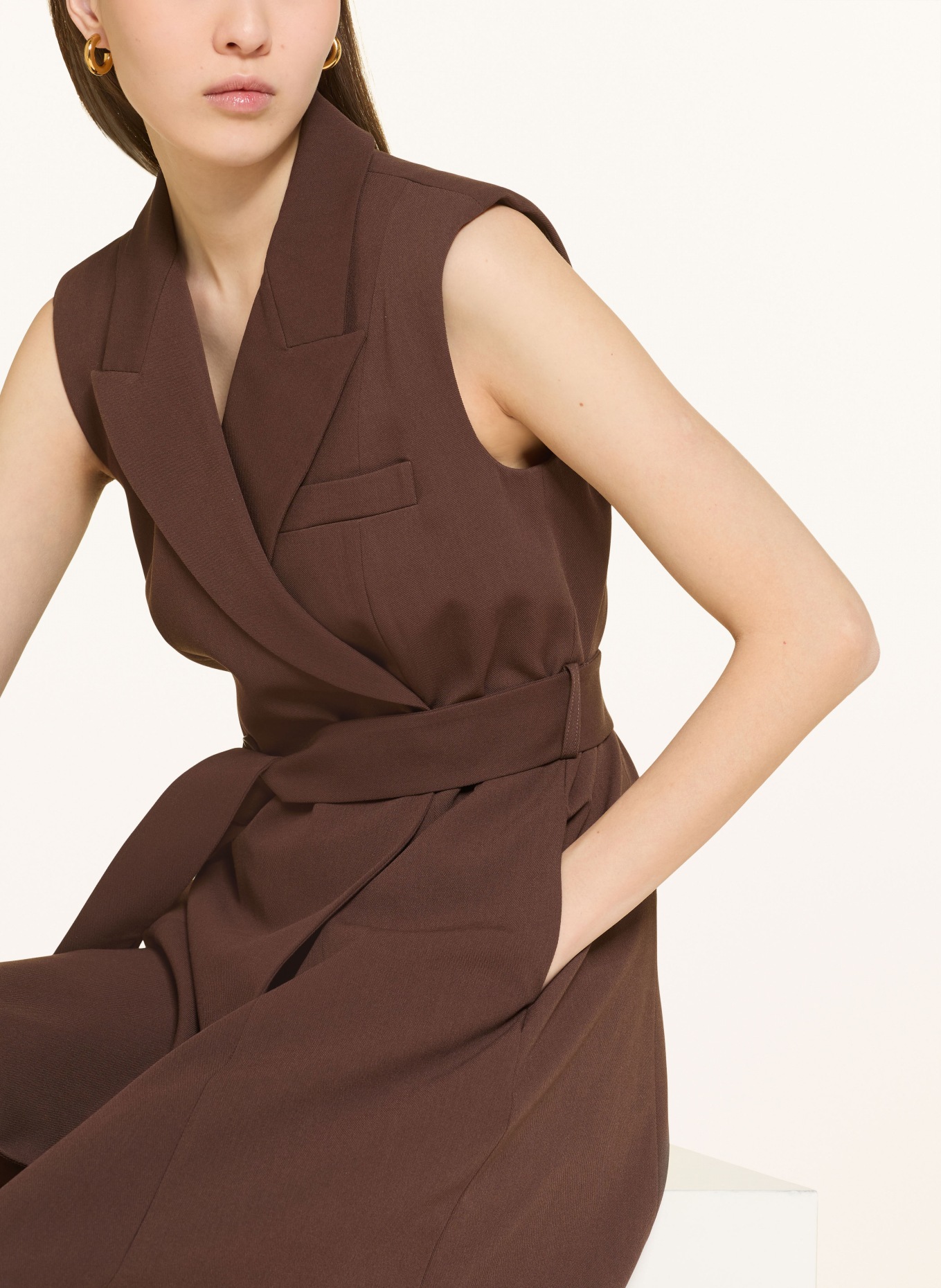 MRS & HUGS wrap dress: DARK BROWN