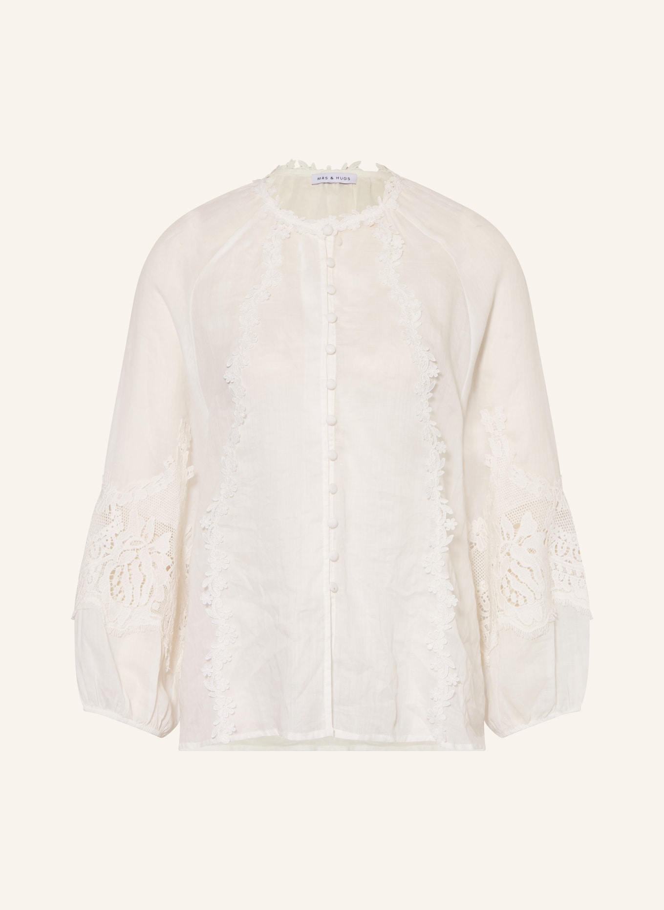 MRS & HUGS Bluse mit Spitze: WEISS