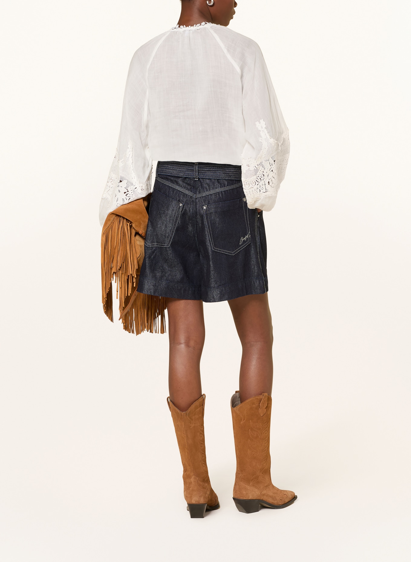 MRS & HUGS Bluse mit Spitze: WEISS