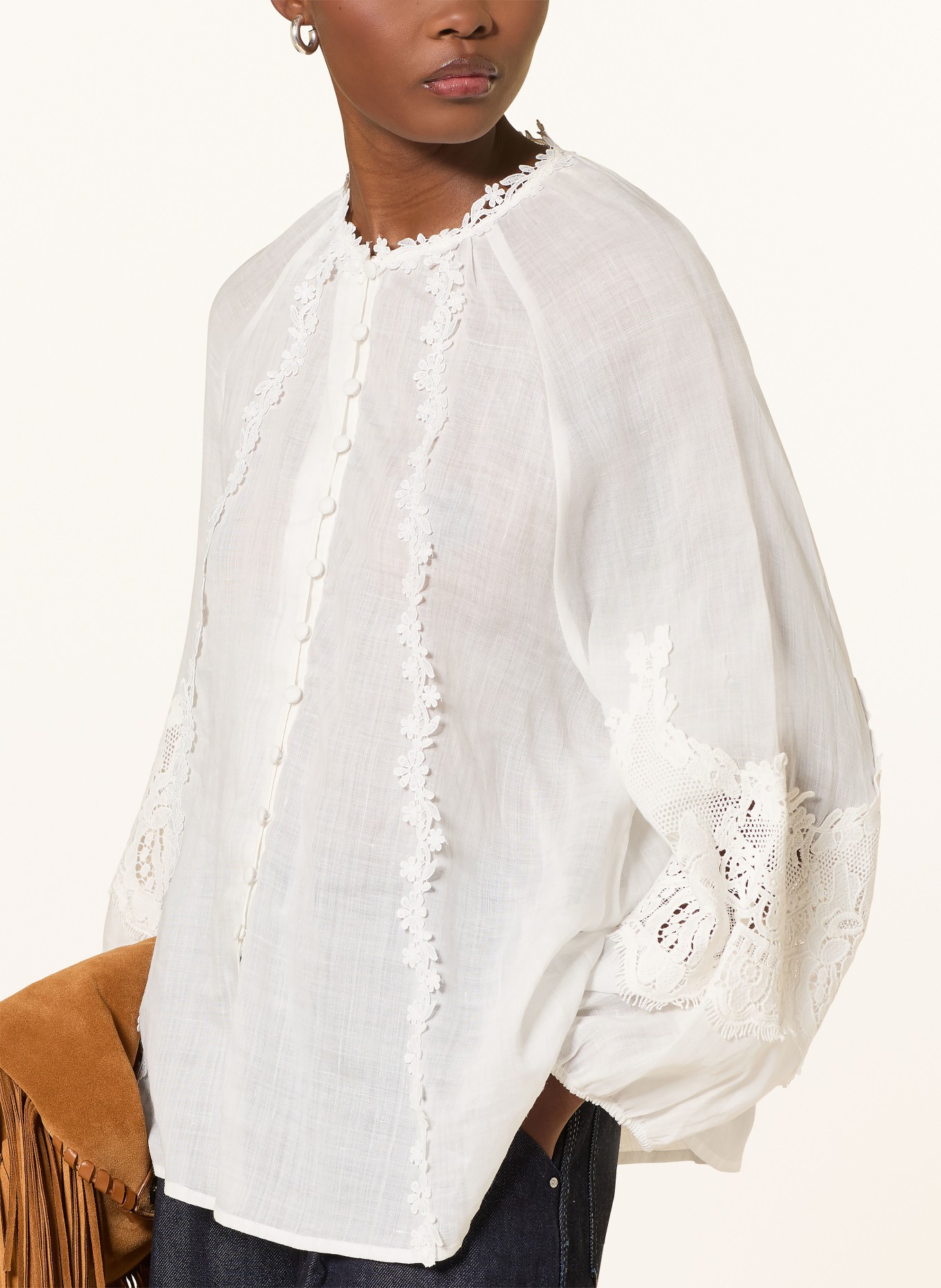 MRS & HUGS Bluse mit Spitze: WEISS