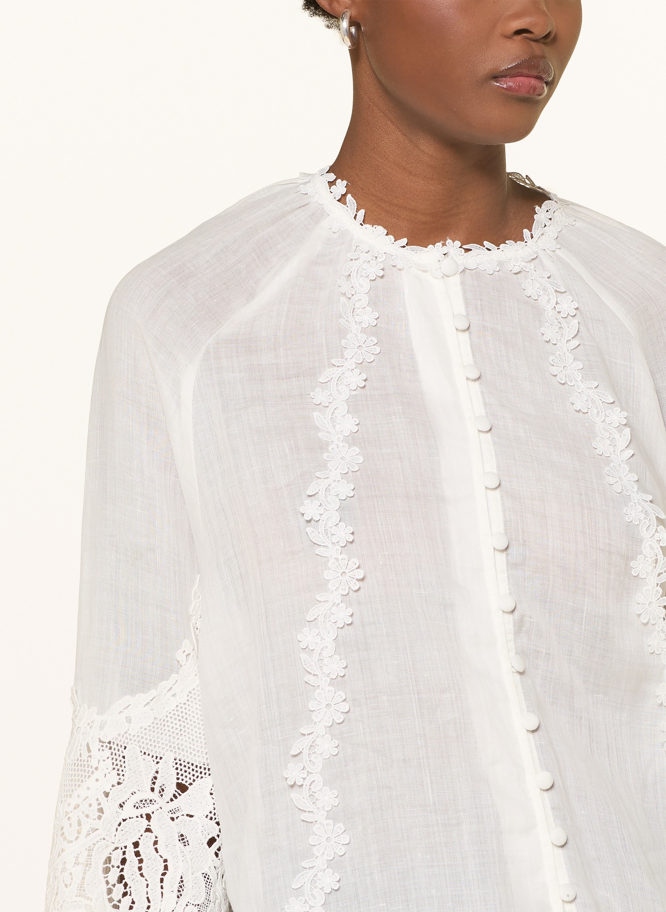 MRS & HUGS Bluse mit Spitze: WEISS