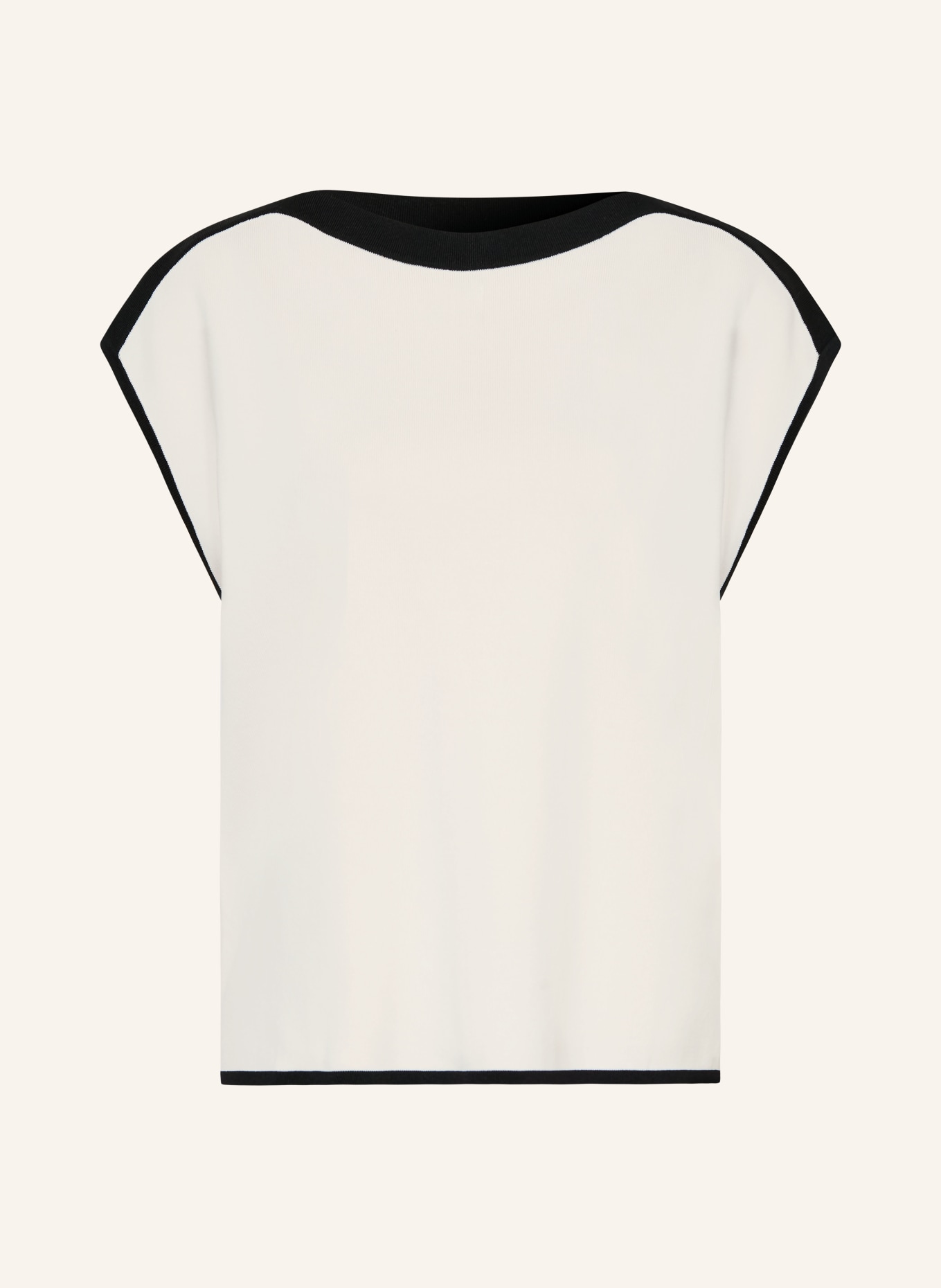 ELENA MIRO sleeveless sweater: ECRU / BLACK