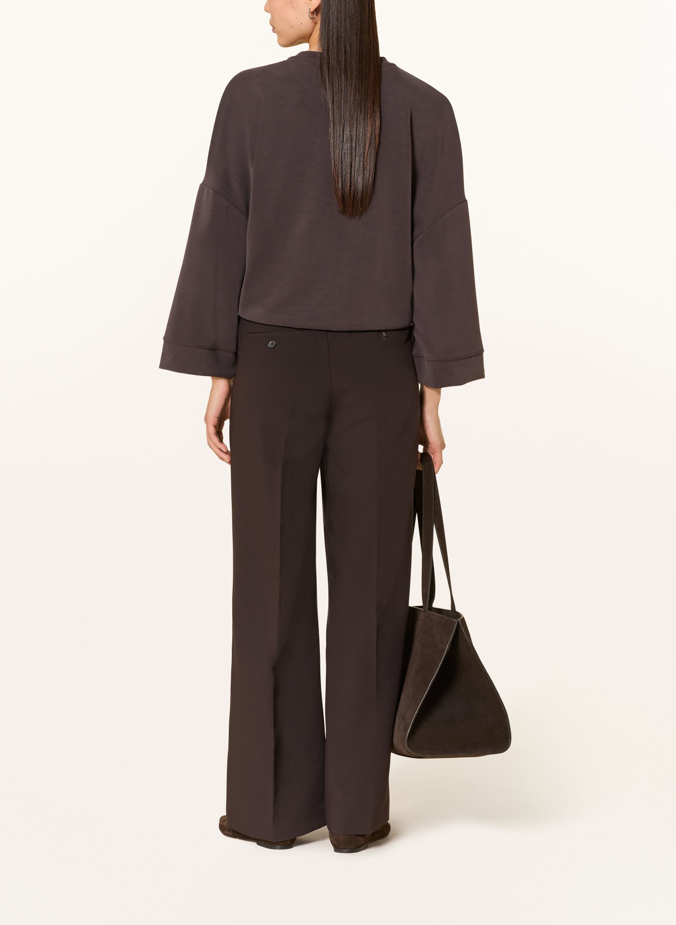 Rich & Royal Sweatshirt mit 3/4-Arm: DUNKELBRAUN