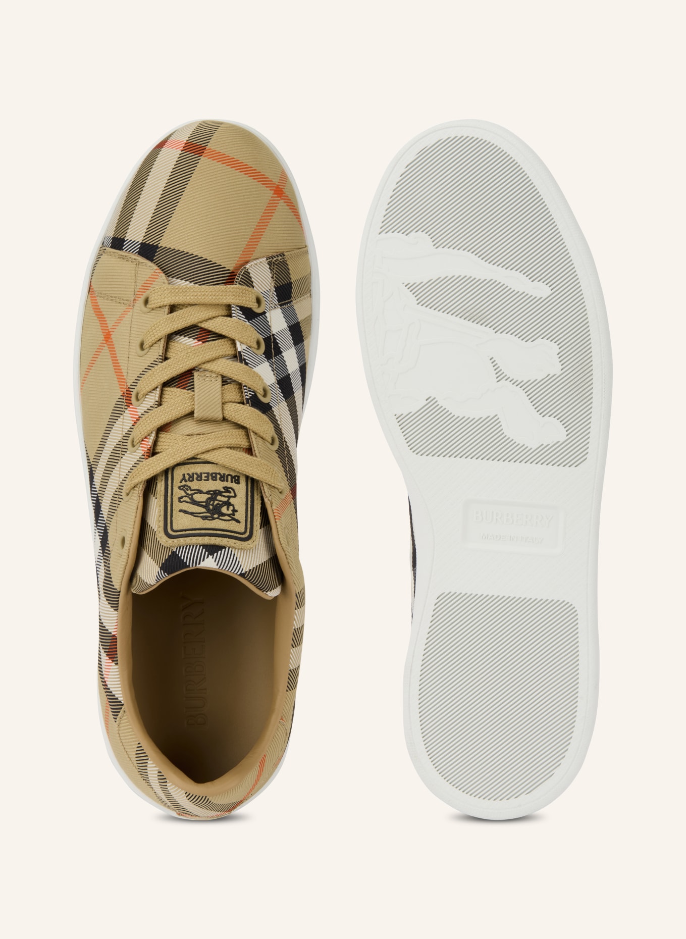 BURBERRY Sneaker: CAMEL / ORANGE / SCHWARZ