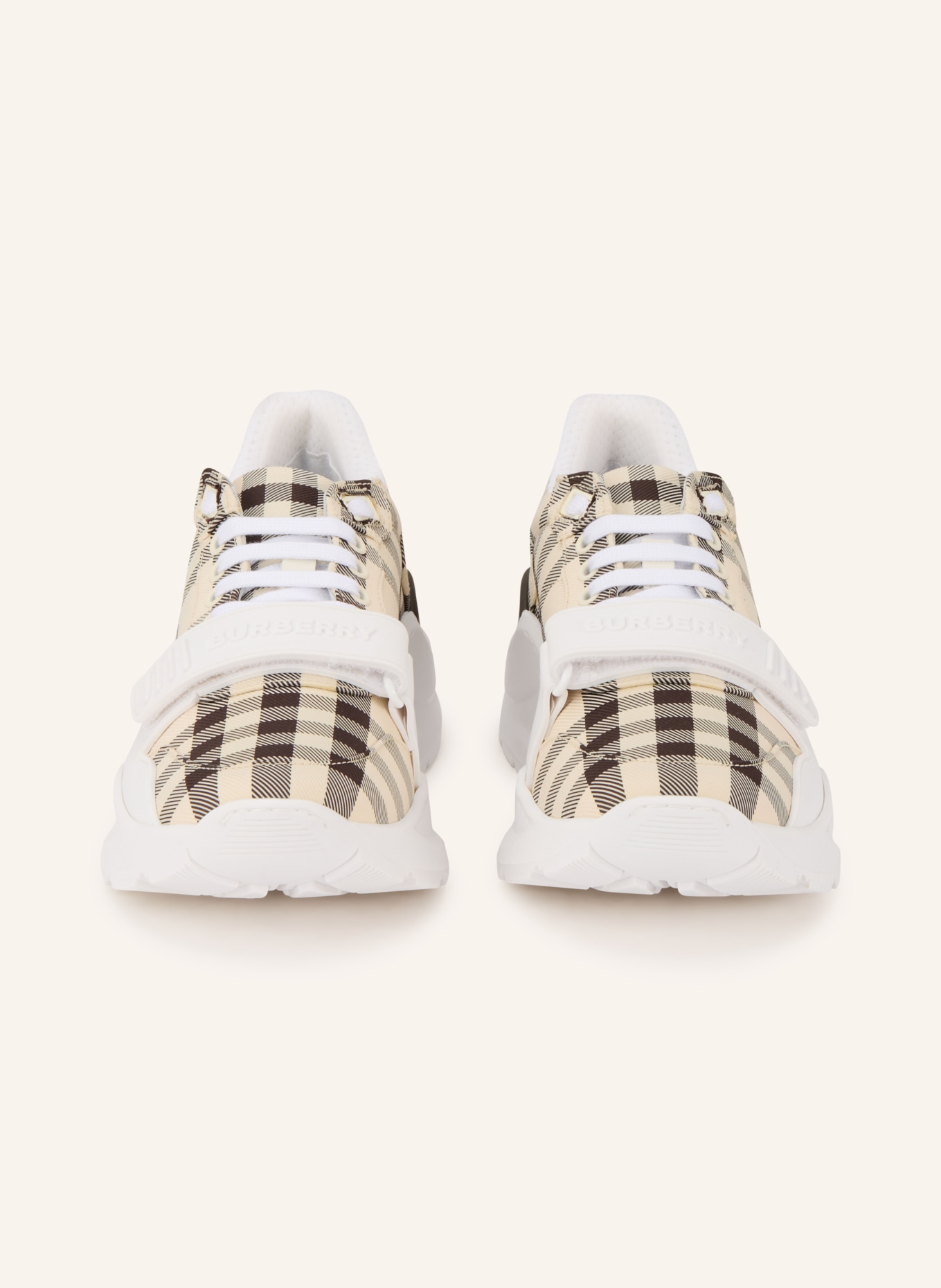 BURBERRY Sneaker: WEISS / CREME / SCHWARZ
