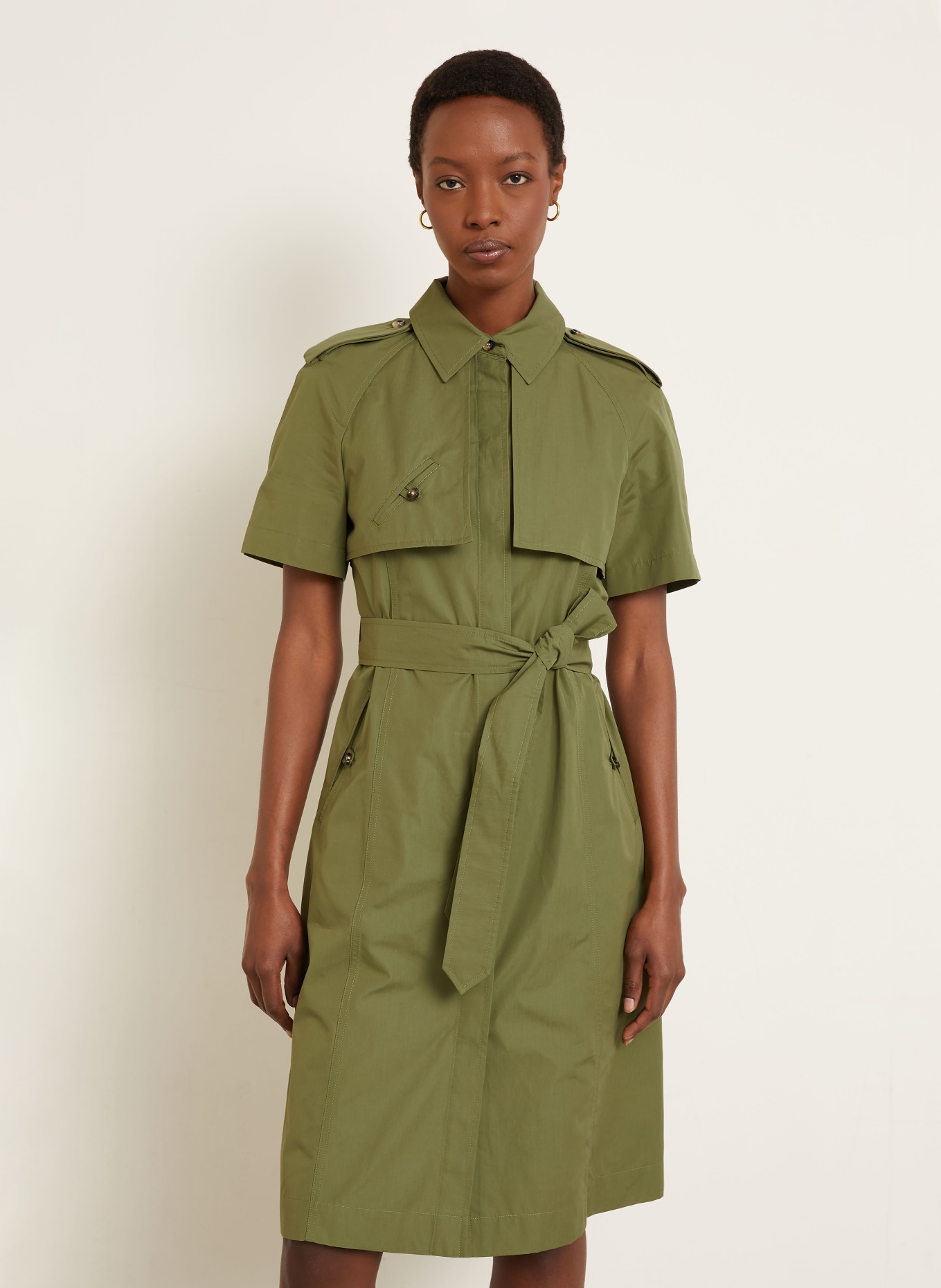 BURBERRY MARINA shirt dress: OLIVE