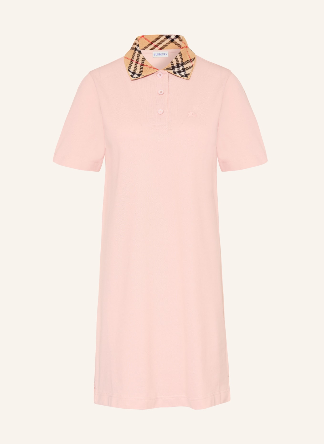 BURBERRY Piqué polo dress: ROSE / LIGHT BROWN / RED