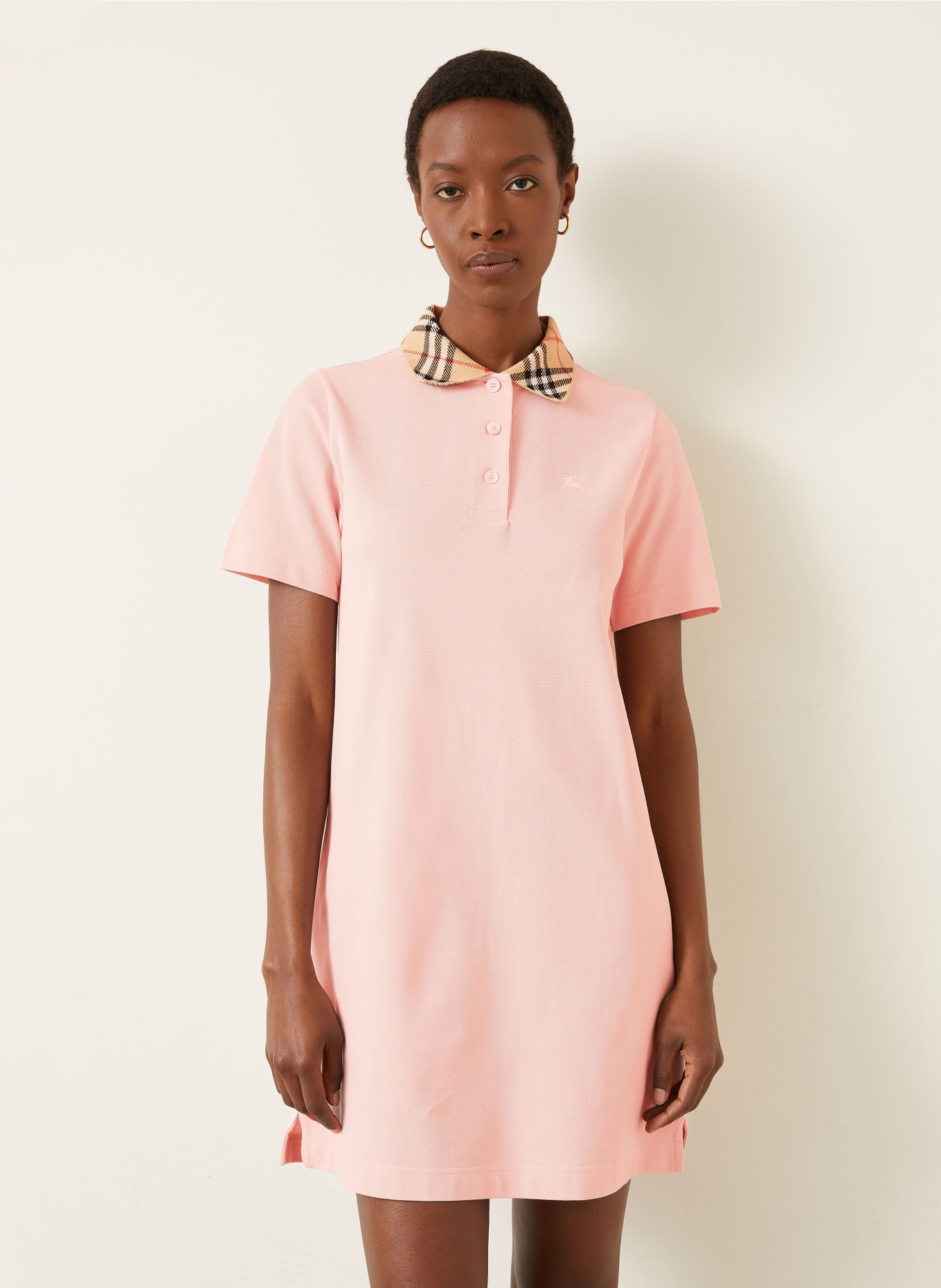 BURBERRY Piqué polo dress: ROSE / LIGHT BROWN / RED