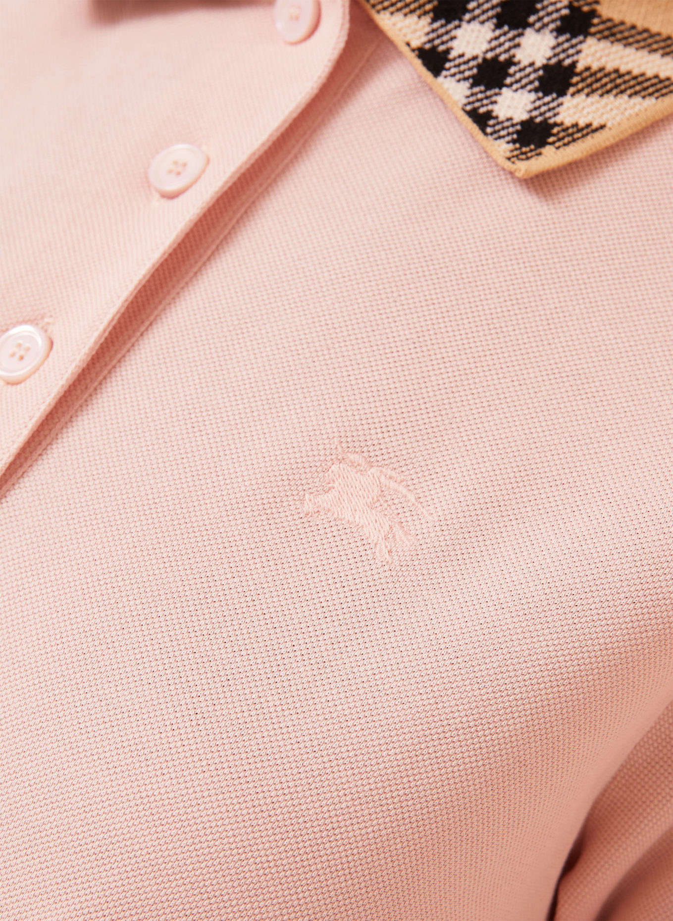 BURBERRY Piqué polo dress: ROSE / LIGHT BROWN / RED