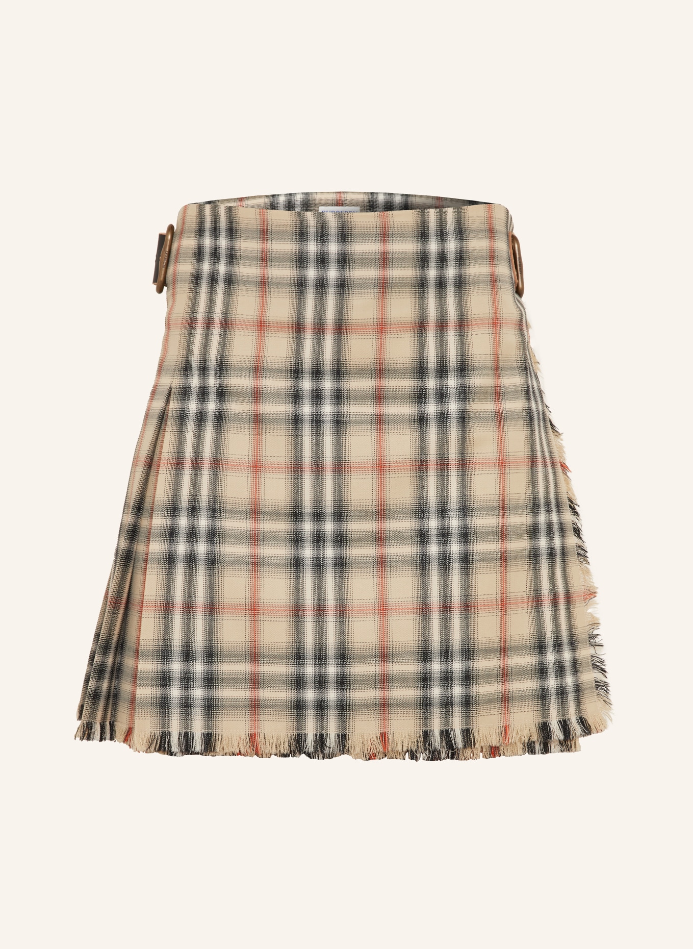 BURBERRY Wrap skirt SKYE: BEIGE / RED / BLACK