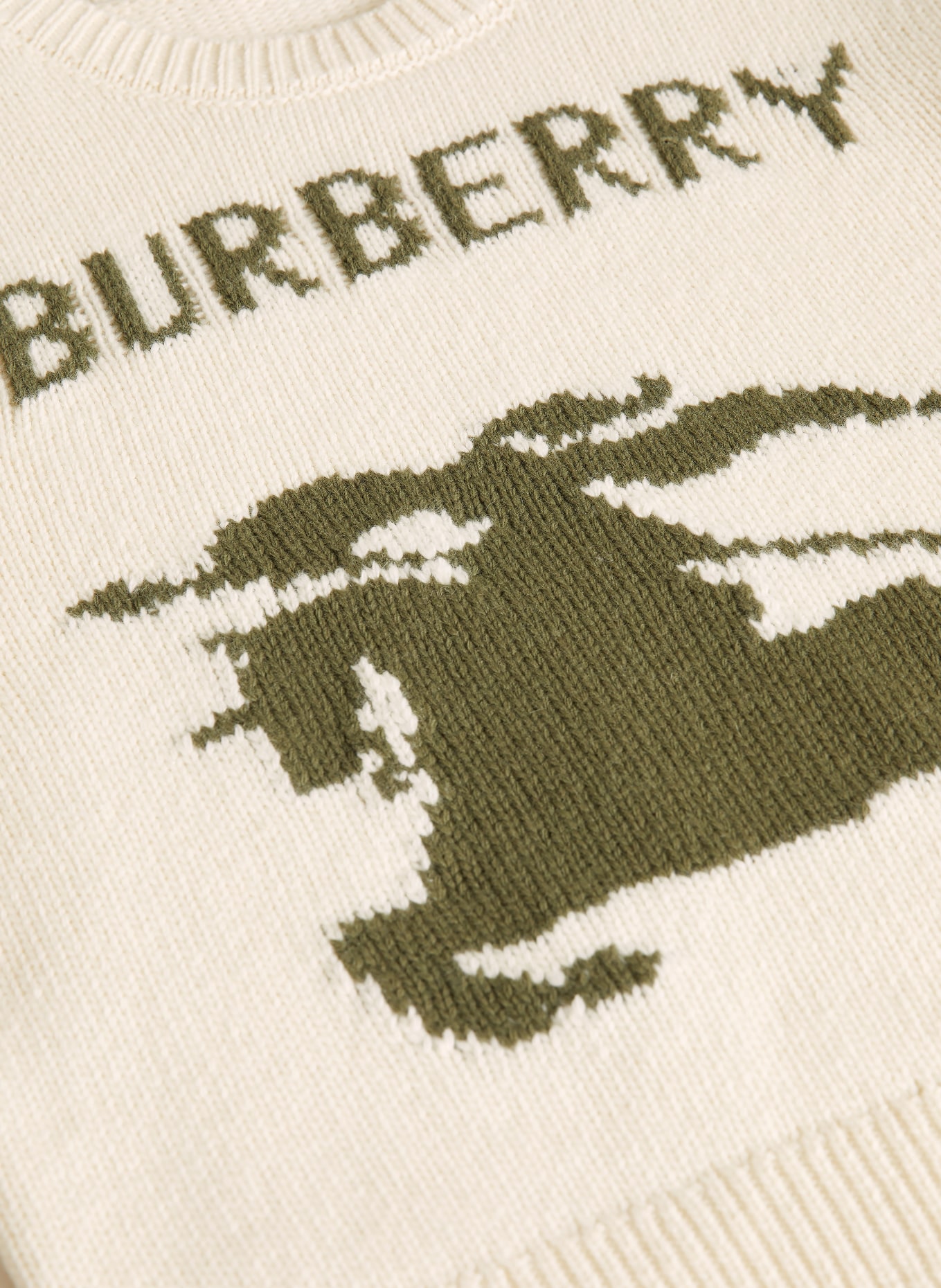 BURBERRY Strickshirt SKYLAR: ECRU / OLIV