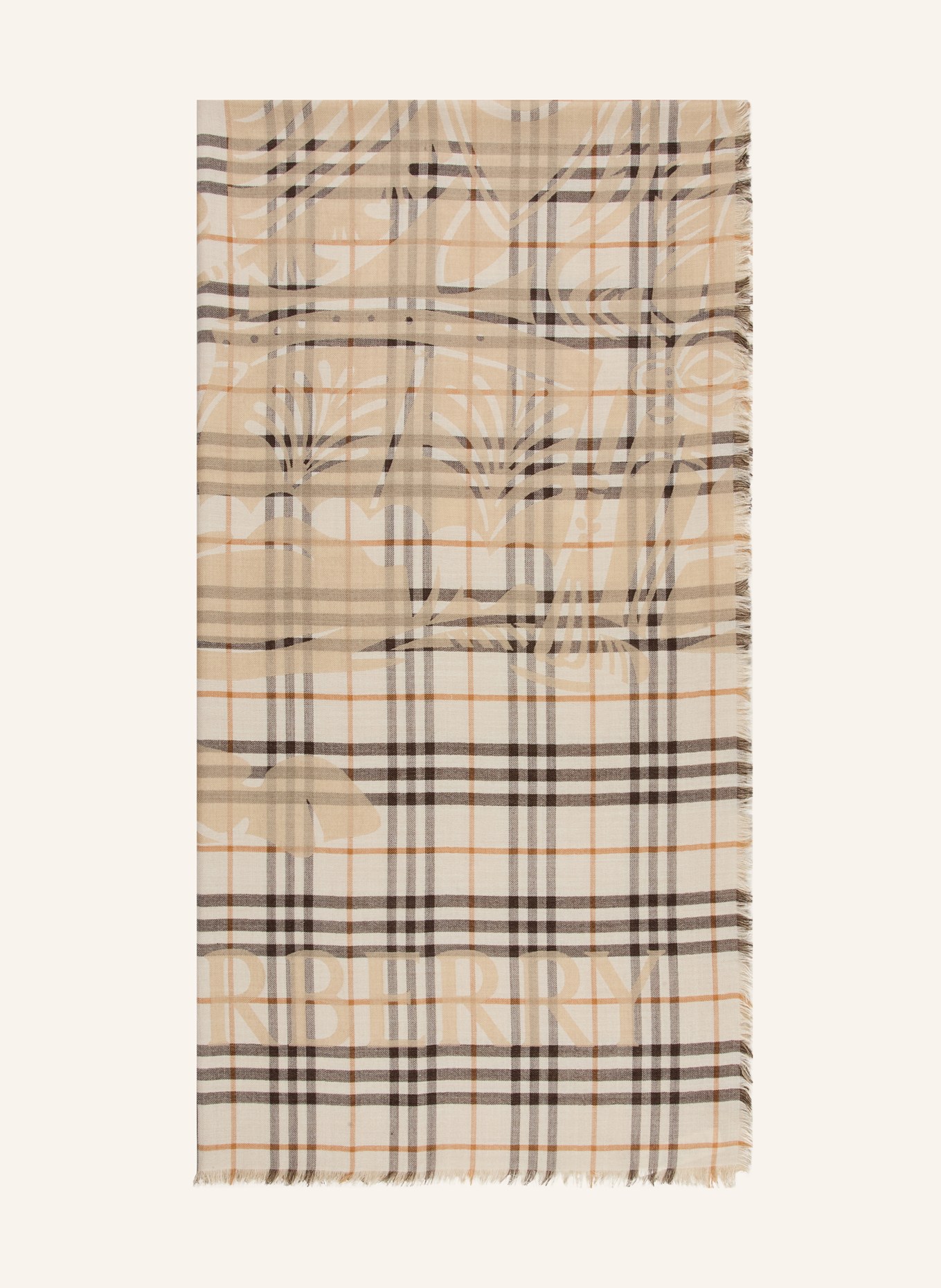 BURBERRY scarf: BEIGE / DARK BROWN / BROWN