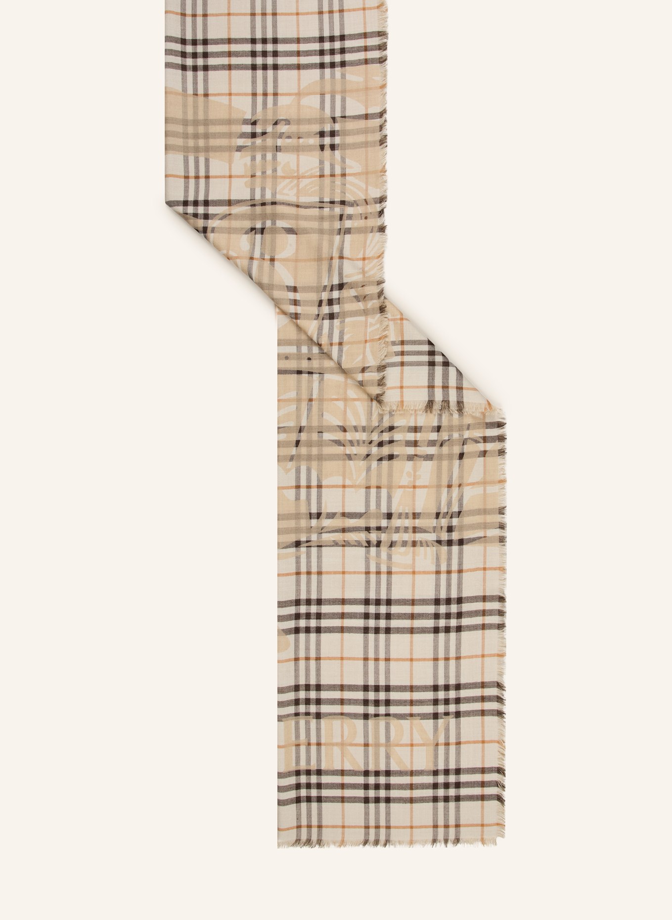 BURBERRY scarf: BEIGE / DARK BROWN / BROWN