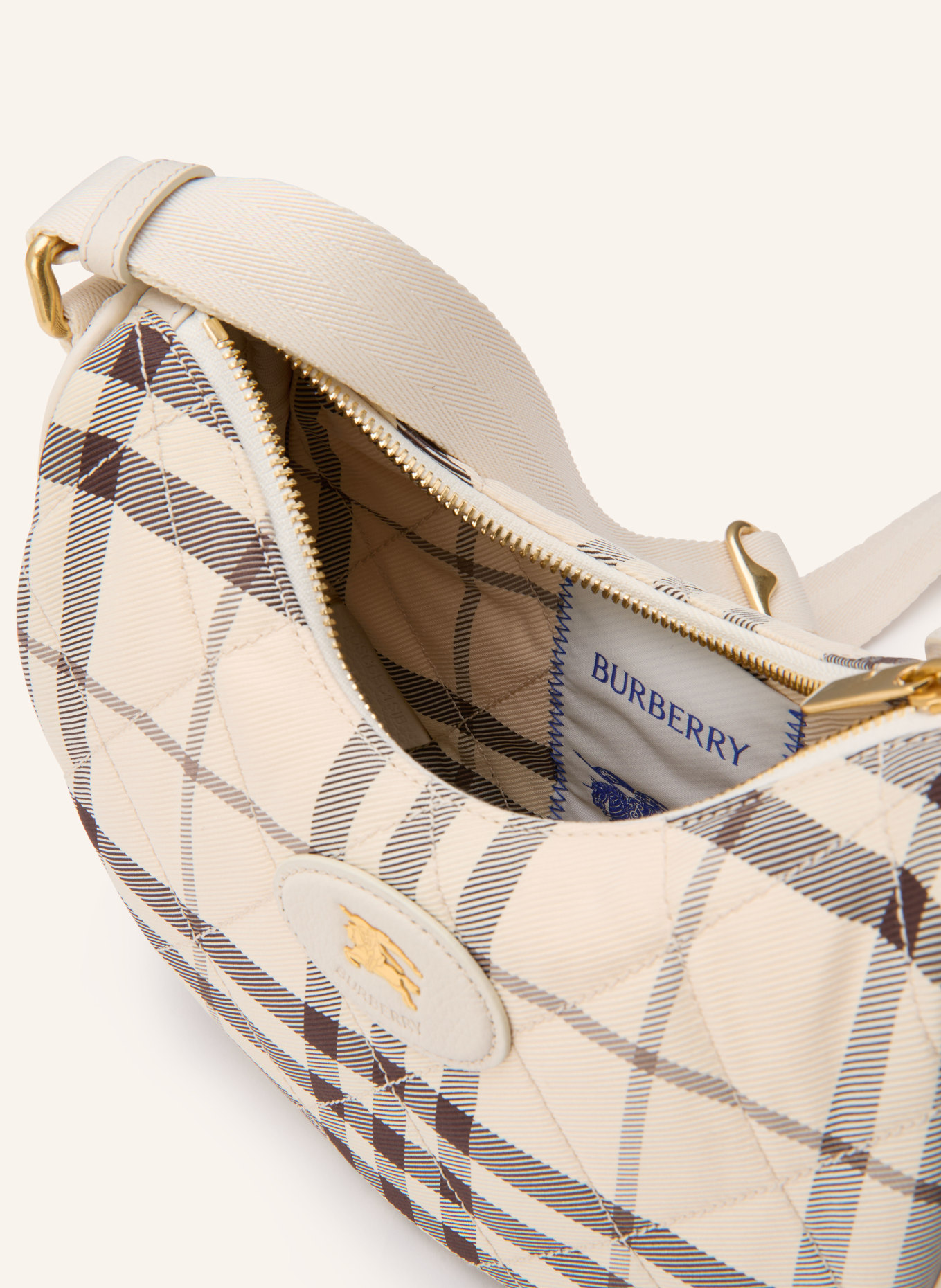 BURBERRY HORSESHOE shoulder bag: CREAM / BLACK