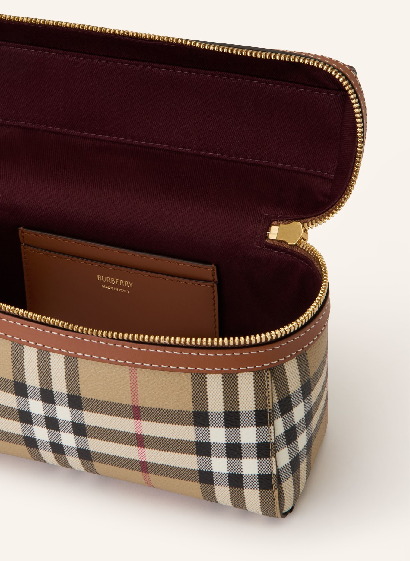 BURBERRY Handtasche: BEIGE / ROT / SCHWARZ