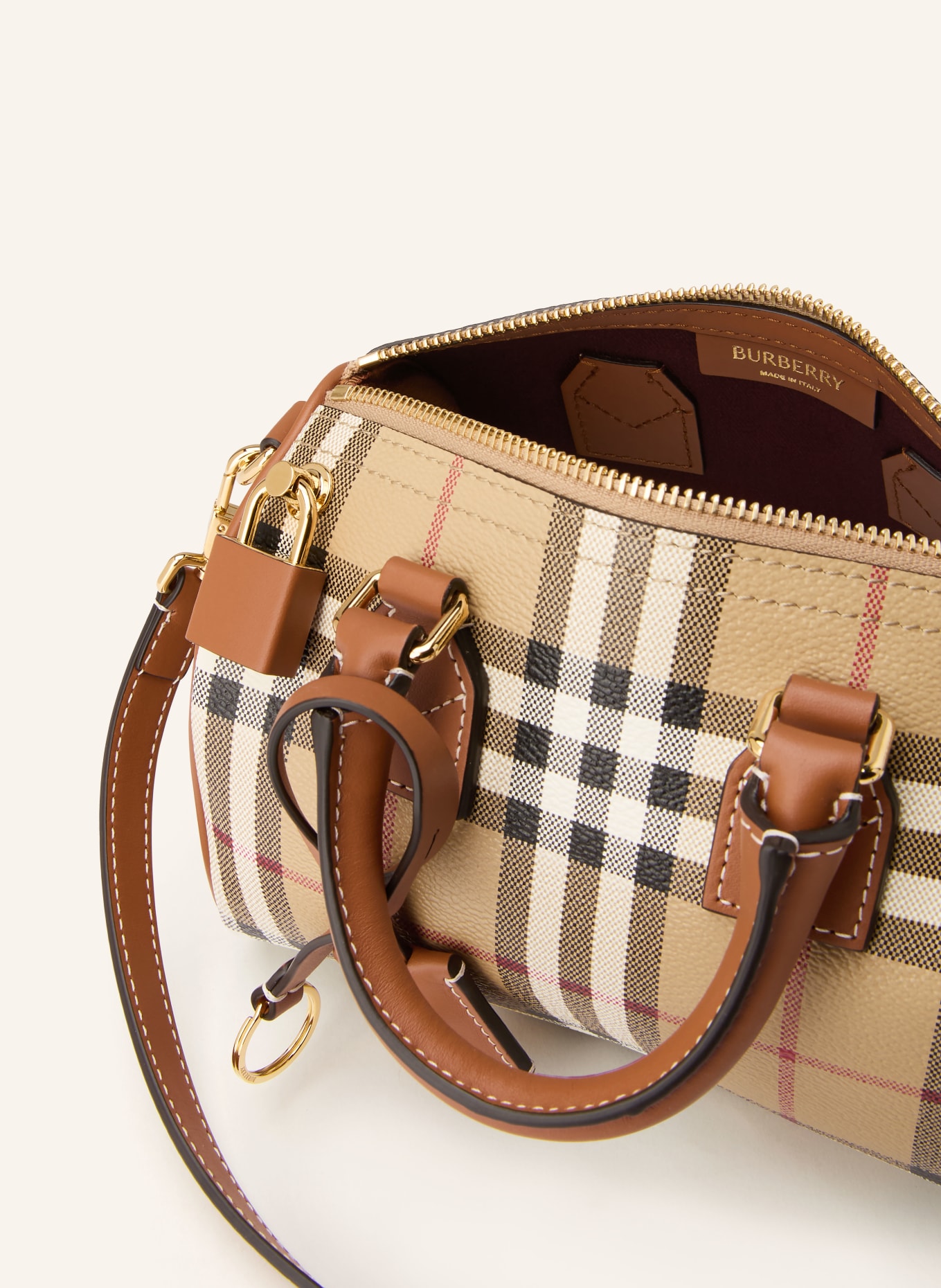 BURBERRY Umhängetasche: CAMEL / BRAUN / WEISS
